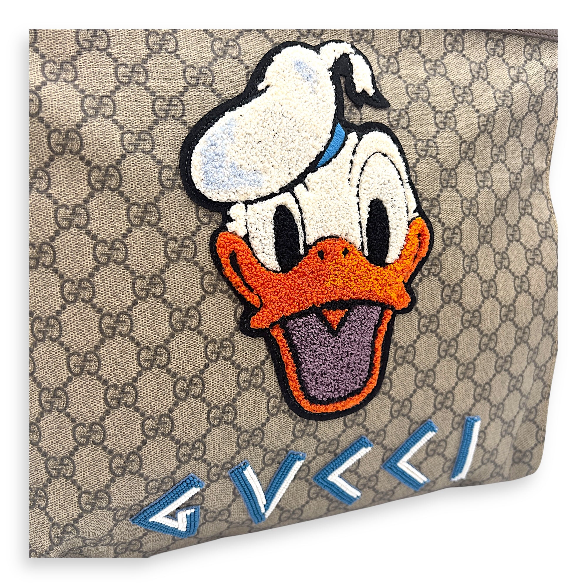 X Disney Donald Duck Soft GG Supreme Brown Top Handle Bag in Monogram Coated Canvas, Gold hardware - Image 5