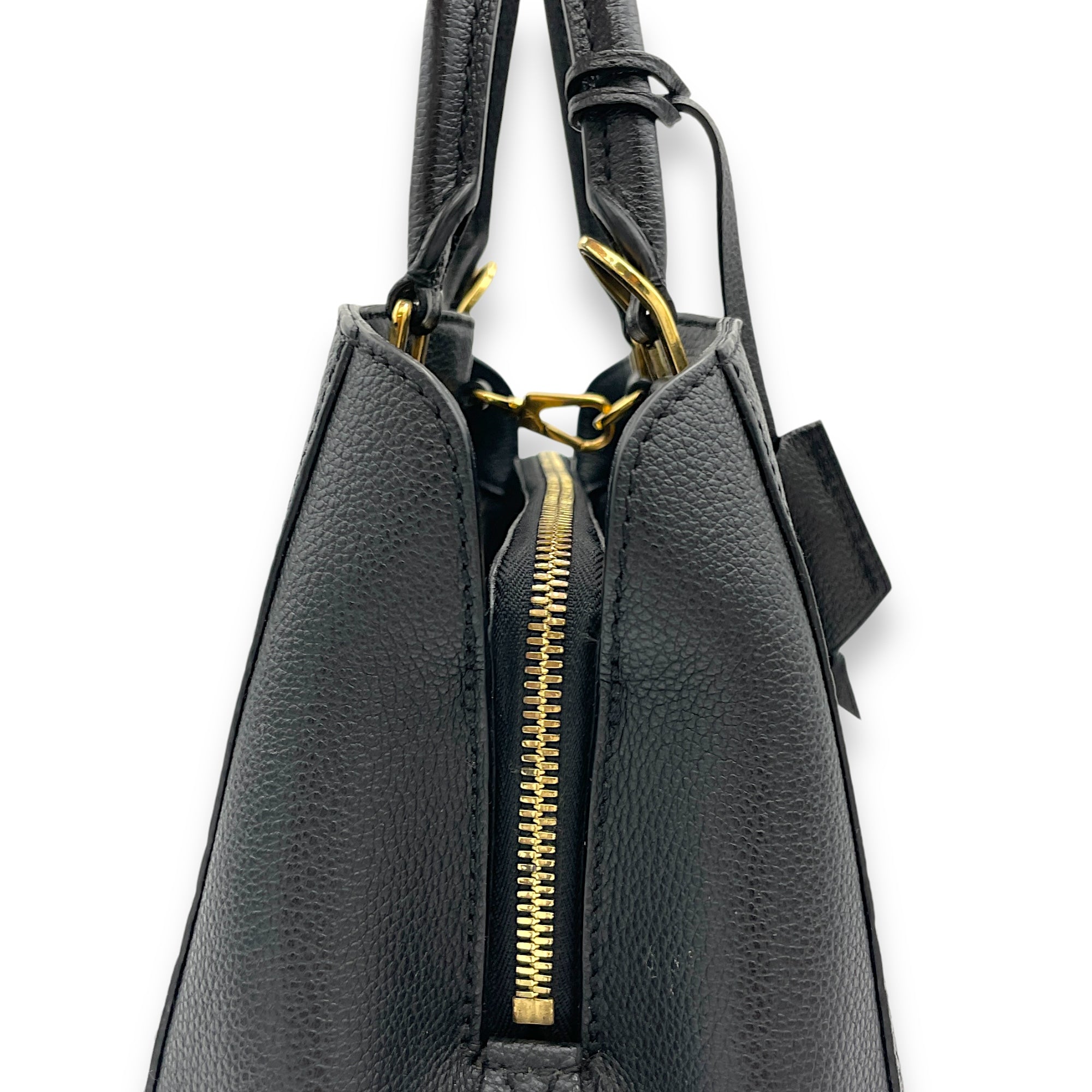 Montaigne Top Handle Bag Black in Empreinte Leather, Gold hardware - Image 3