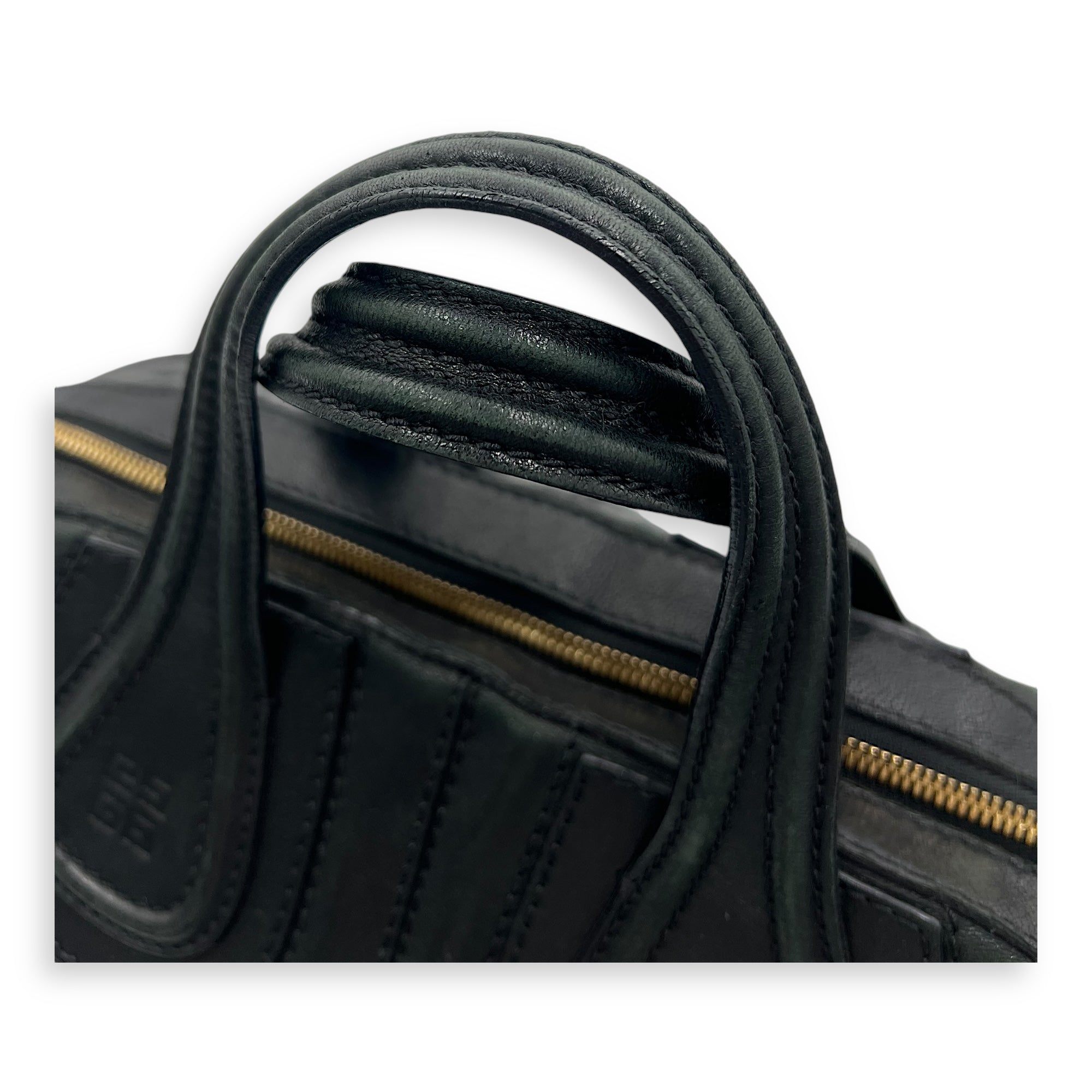 Nightingale Black Top Handle Bag in Lambskin, Gold hardware - Image 8