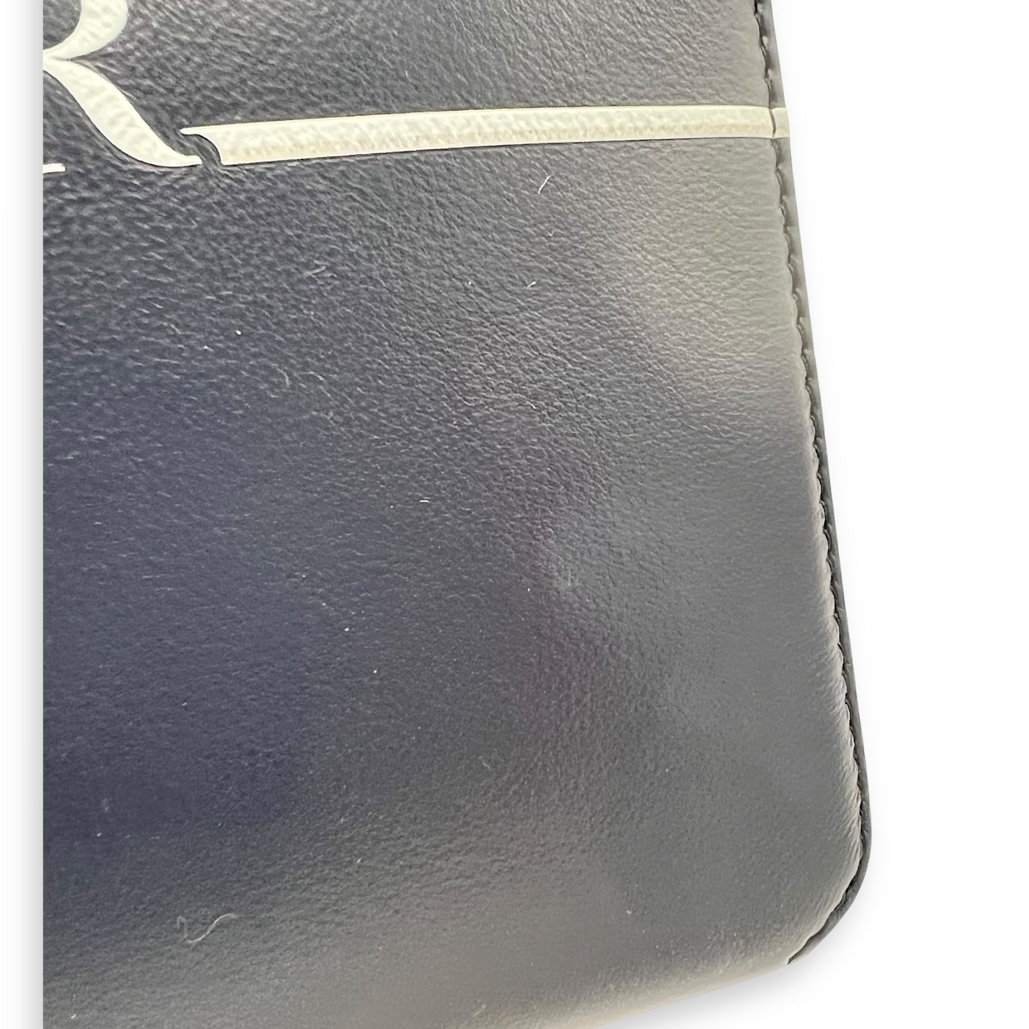 x Descente Double Zip Blue Crossbody Bag in Calfskin, Silver hardware - Image 8