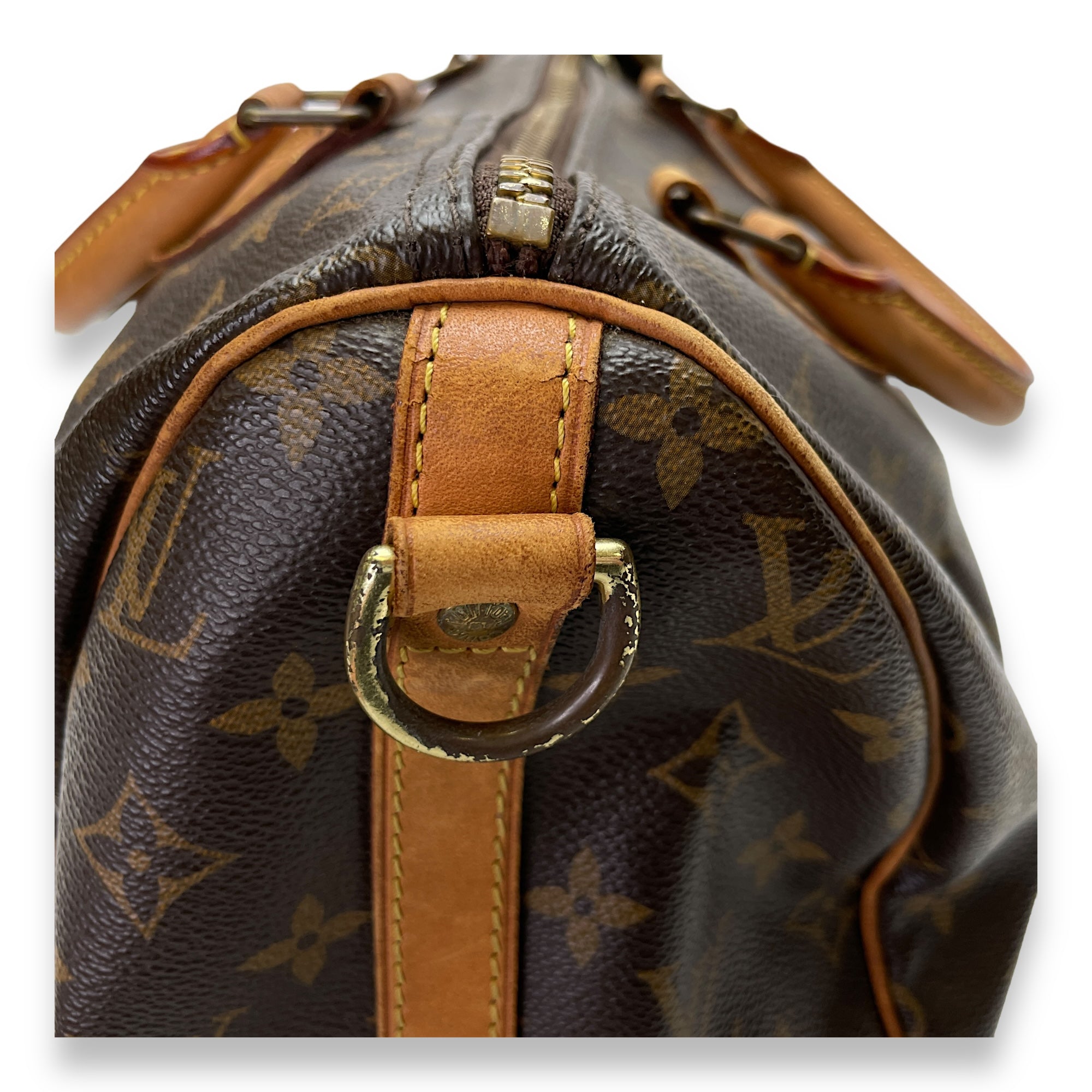 Speedy Bandouliere 30 Brown Top Handle Bag in Monogram Coated Canvas, Gold hardware - Image 9