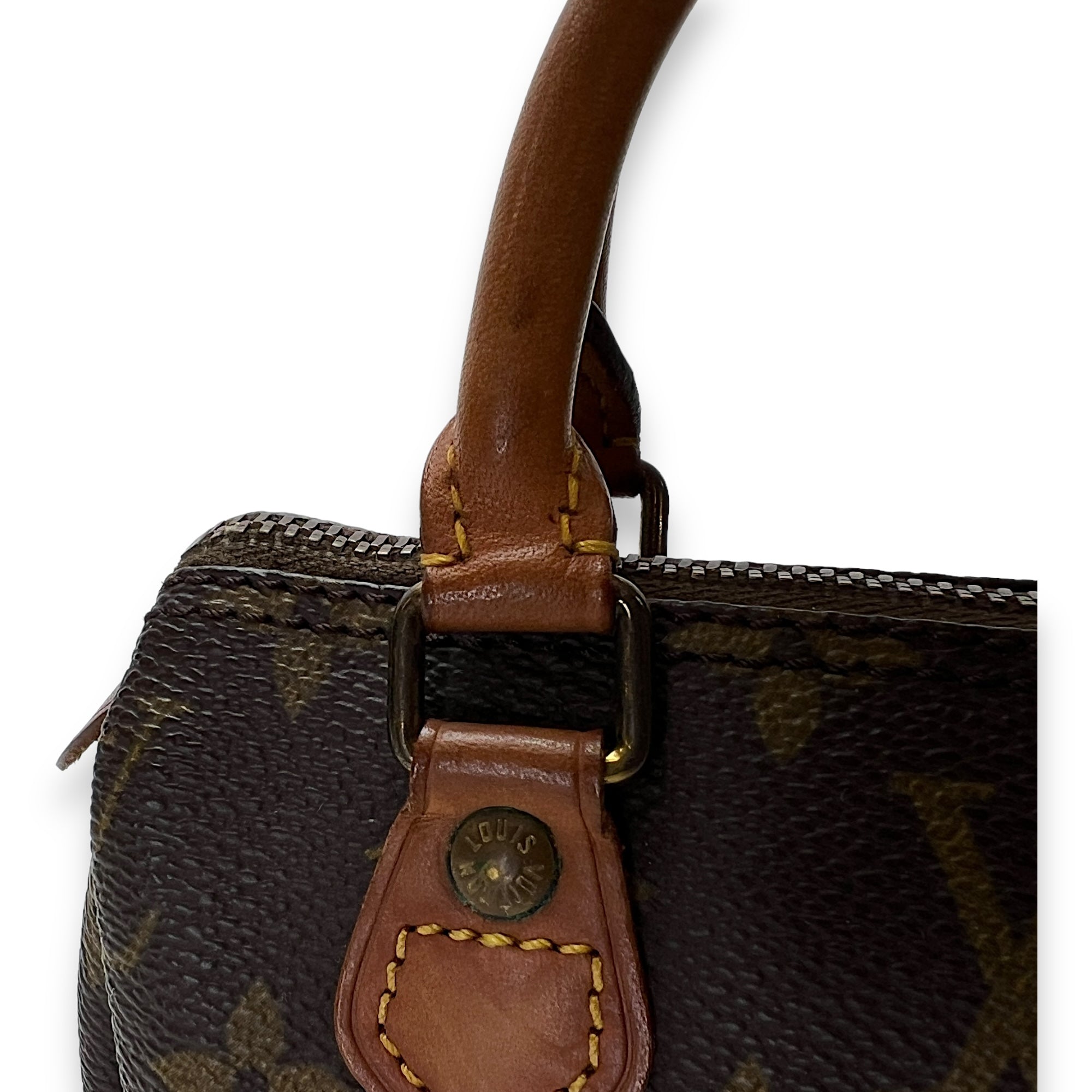 Speedy Top handle Bag Nano Brown in Monogram Coated Canvas , Gold Hardware - Image 9