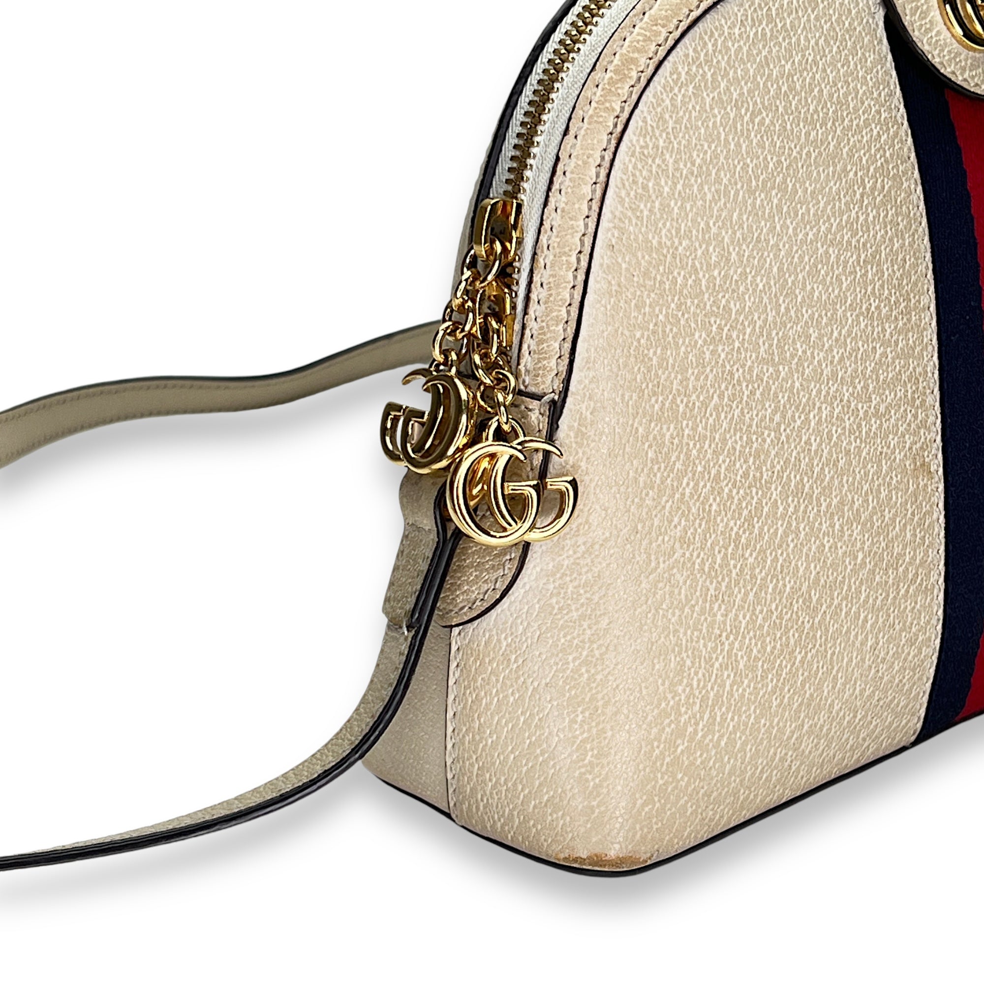 Ophidia Small Crossbody bag in Calfskin, Gold Hardware - Image 9