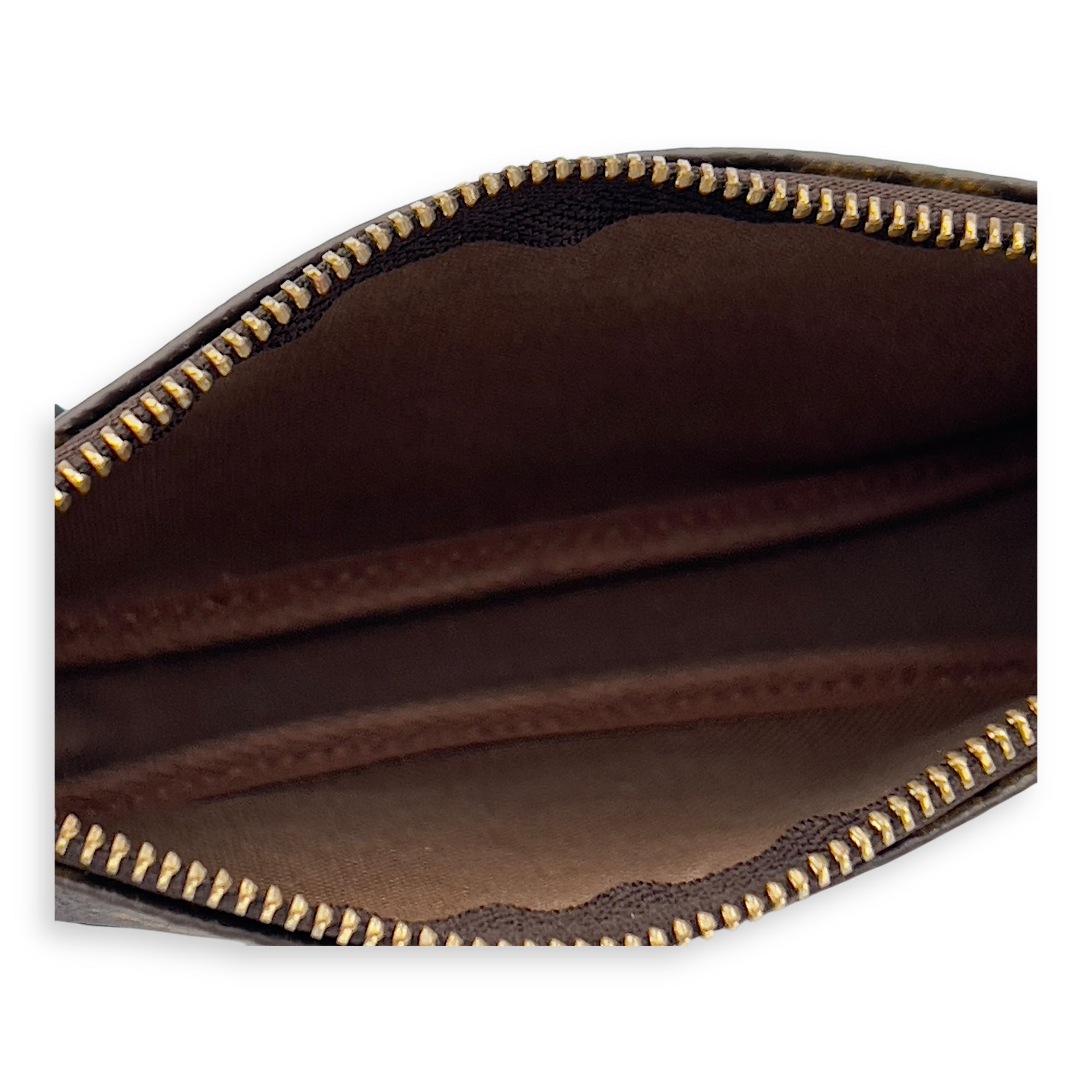 Pochette Top Handle Bag Super Mini Brown in Monogram Coated Canvas, Gold hardware - Image 8