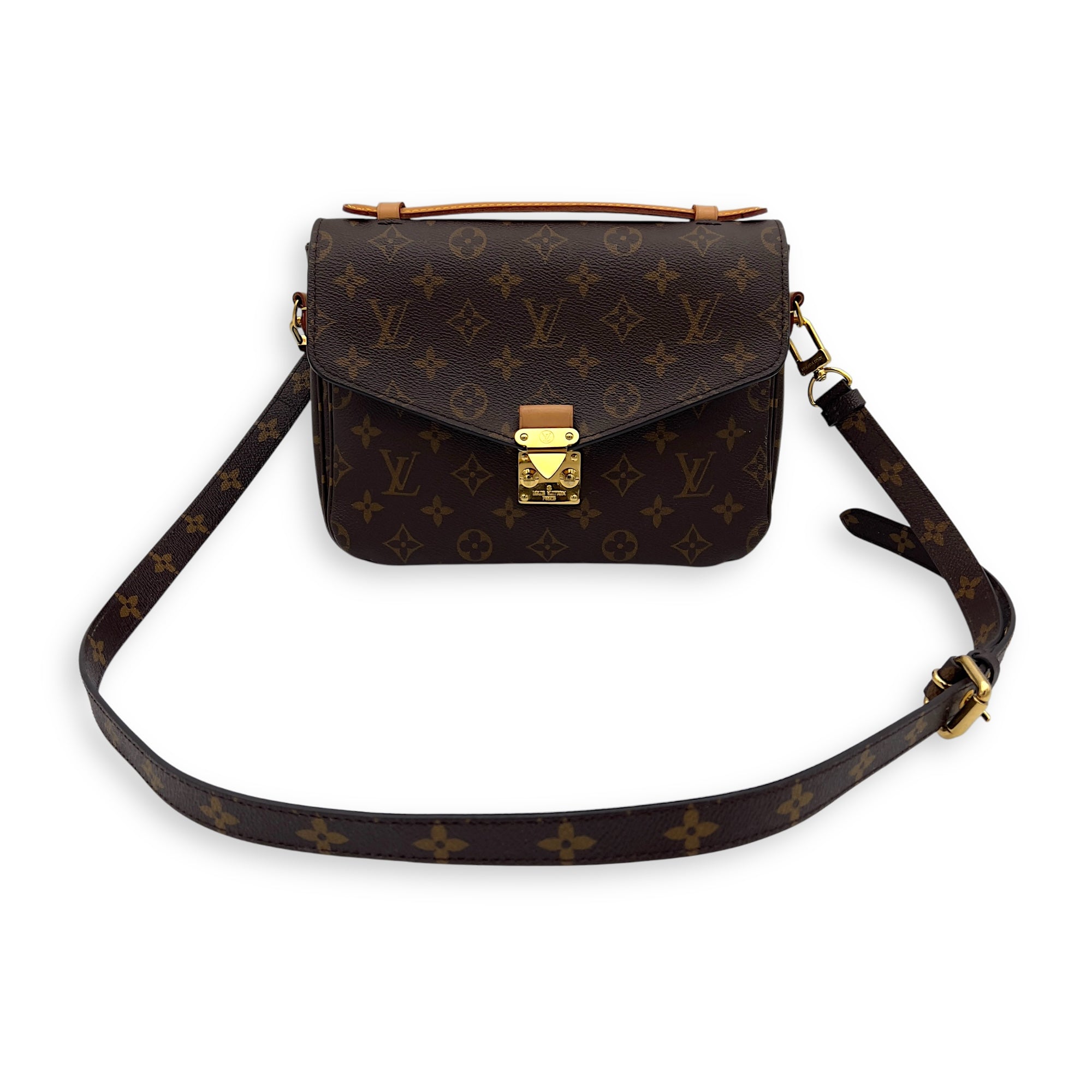 Metis Top Handle Bag Brown in Monogram Coated Canvas, Gold hardware - Image 9