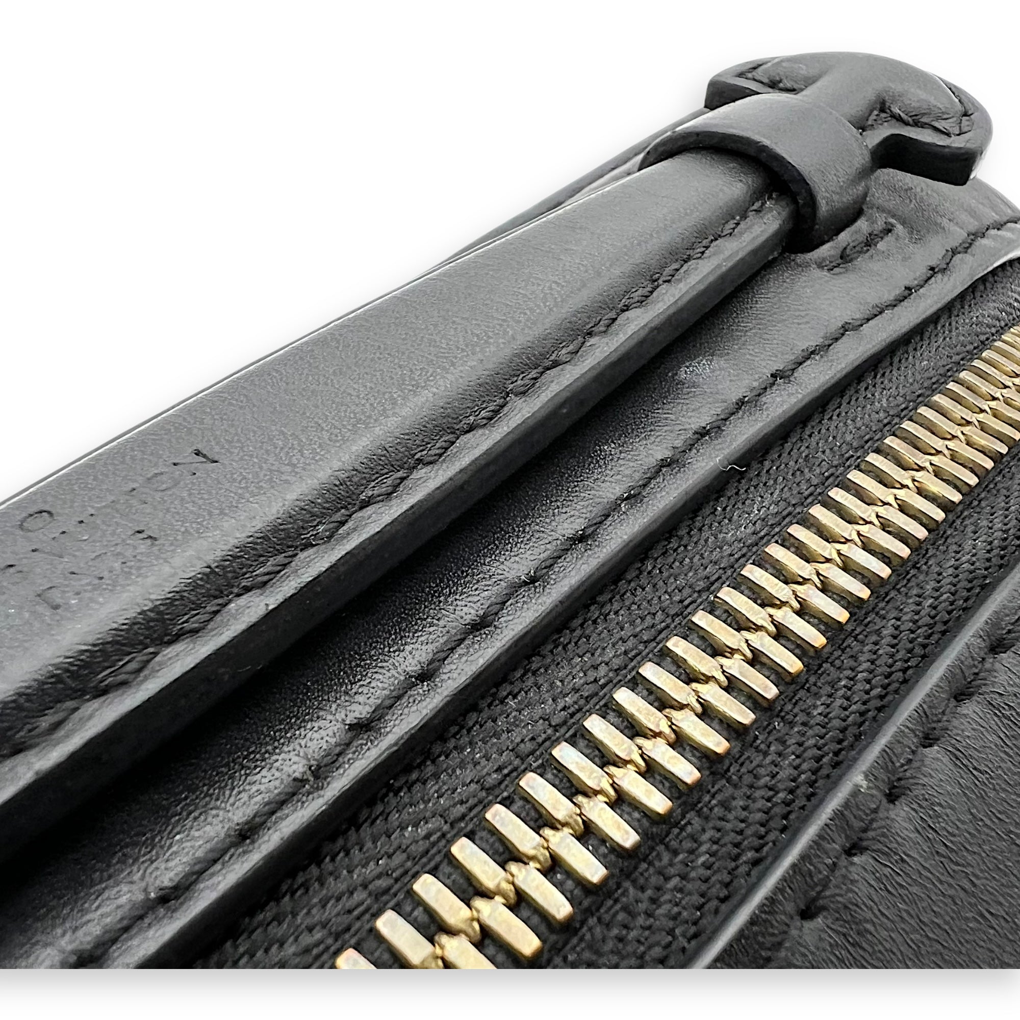 Saintonge Crossbody Bag Small Black in Monogram Coated Canvas, Gold hardware - Image 8