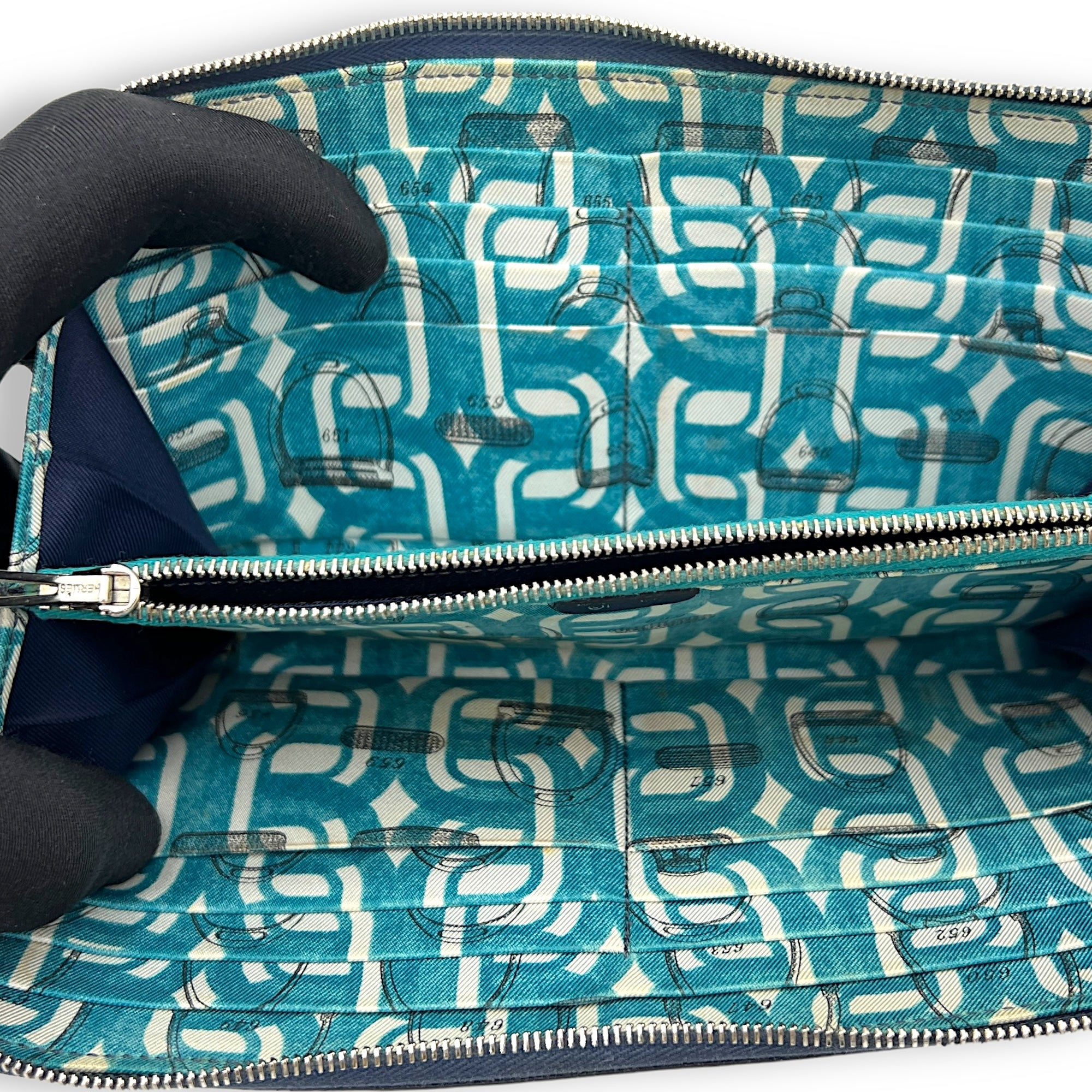 Silk In Long Blue in Epsom, Palladium hardware - Image 10