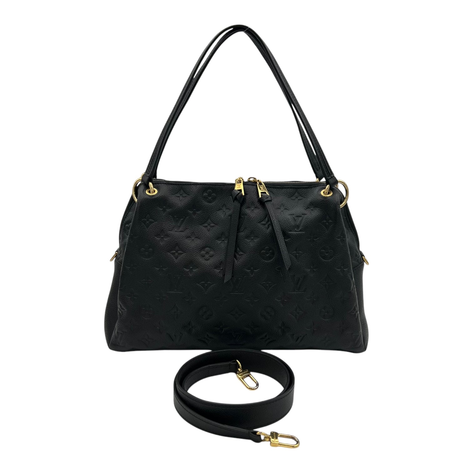 Ponthieu Black Top Handle Bag in Monogram Empreinte Leather, Gold hardware - Image 10