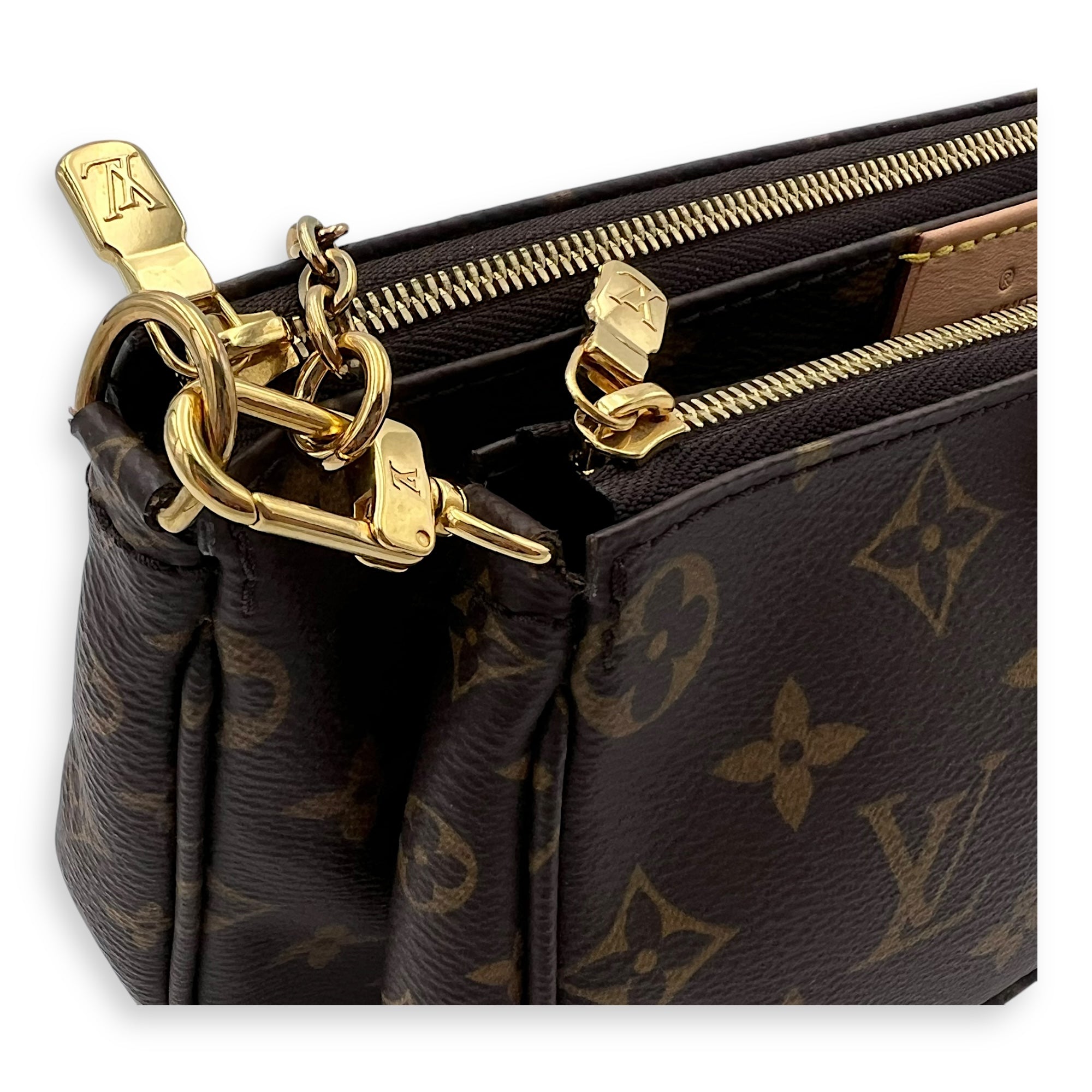 Multi-Pochette Accessoires Crossbody Bag Brown in Monogram Coated Canvas, Gold hardware - Image 10