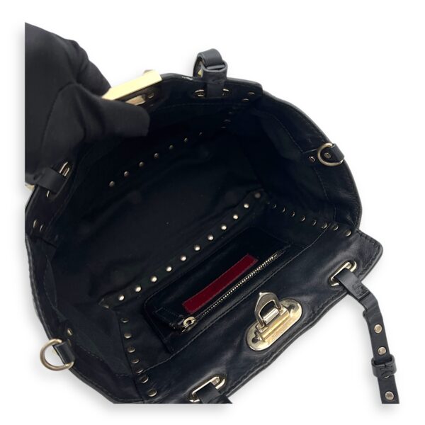 Rockstud Top handle bag in Calfskin, Silver Hardware - Image 11
