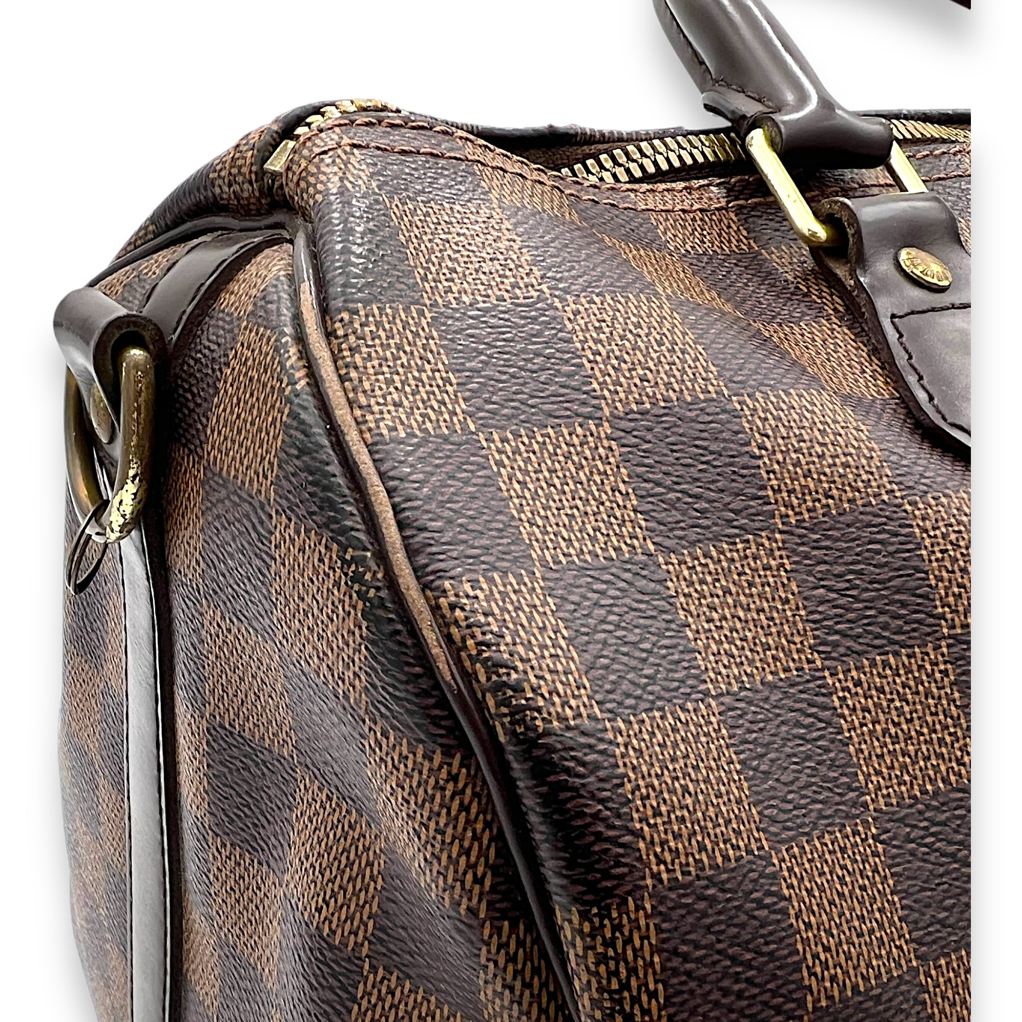 Speedy Bandouliere 30 Damier Ebene Top Handle Bag in Coated Canvas, Gold hardware - Image 12