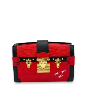 Trunk Clutch Shoulder bag in Epi leather, Gold Hardware