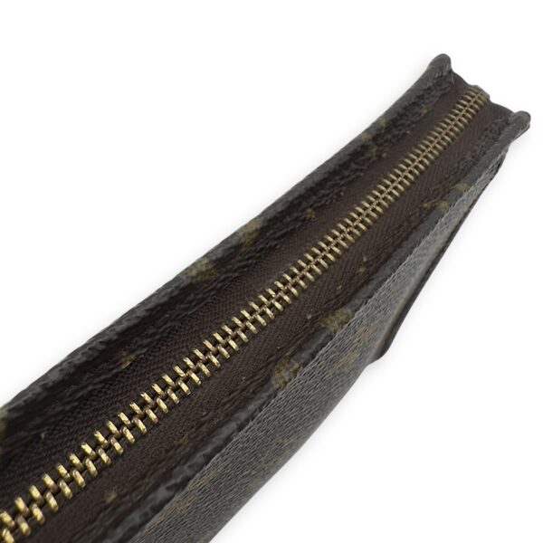 Pochette Pouch 15 Brown in Monogram Coated Canvas, Gold hardware - Image 12