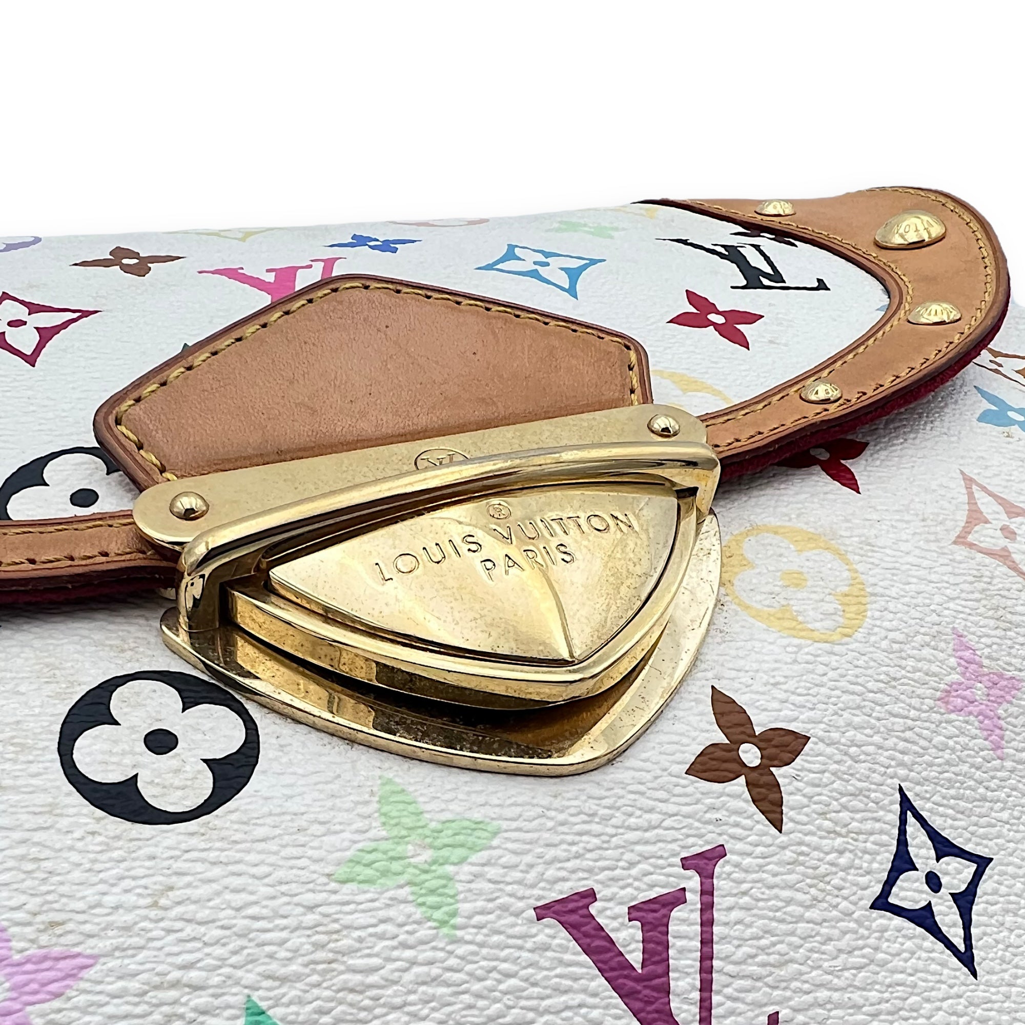 Takashi Murakami Beverly White Shoulder Bag in Coated Canvas, Gold hardware - Image 12