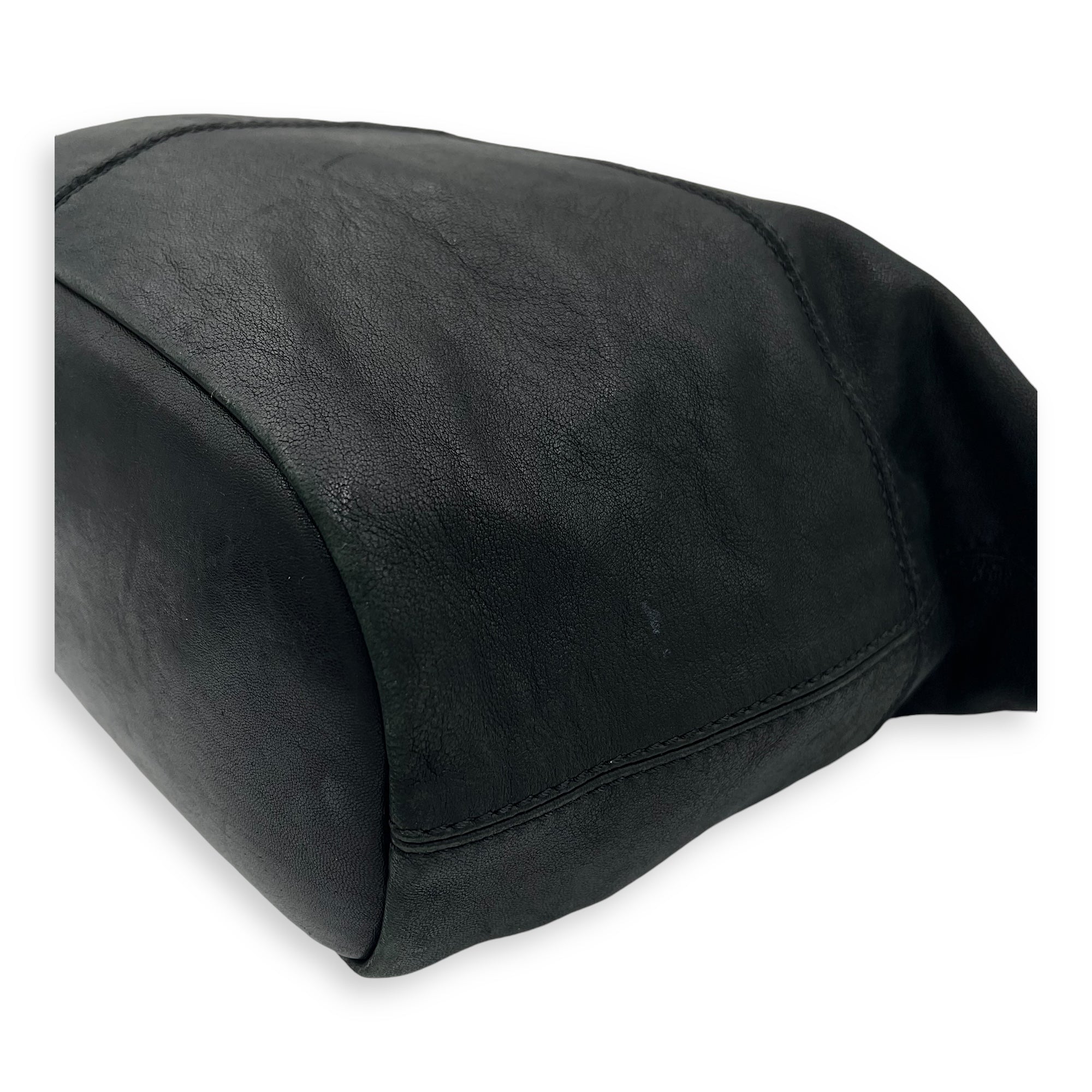 Nightingale Black Top Handle Bag in Lambskin, Gold hardware - Image 12