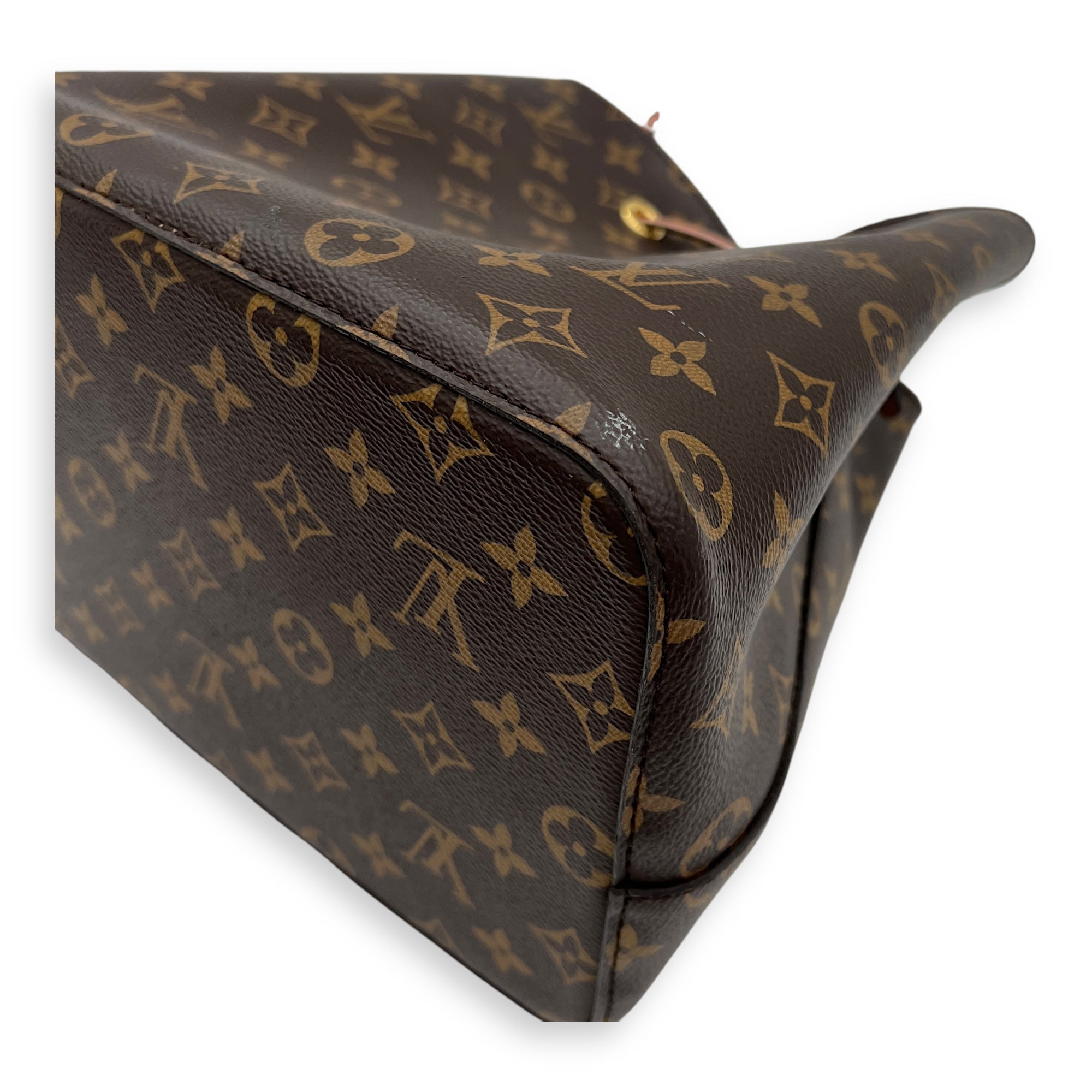 NeoNoe MM Brown Bucket Bag in Monogram Coated Canvas, Gold hardware - Image 17
