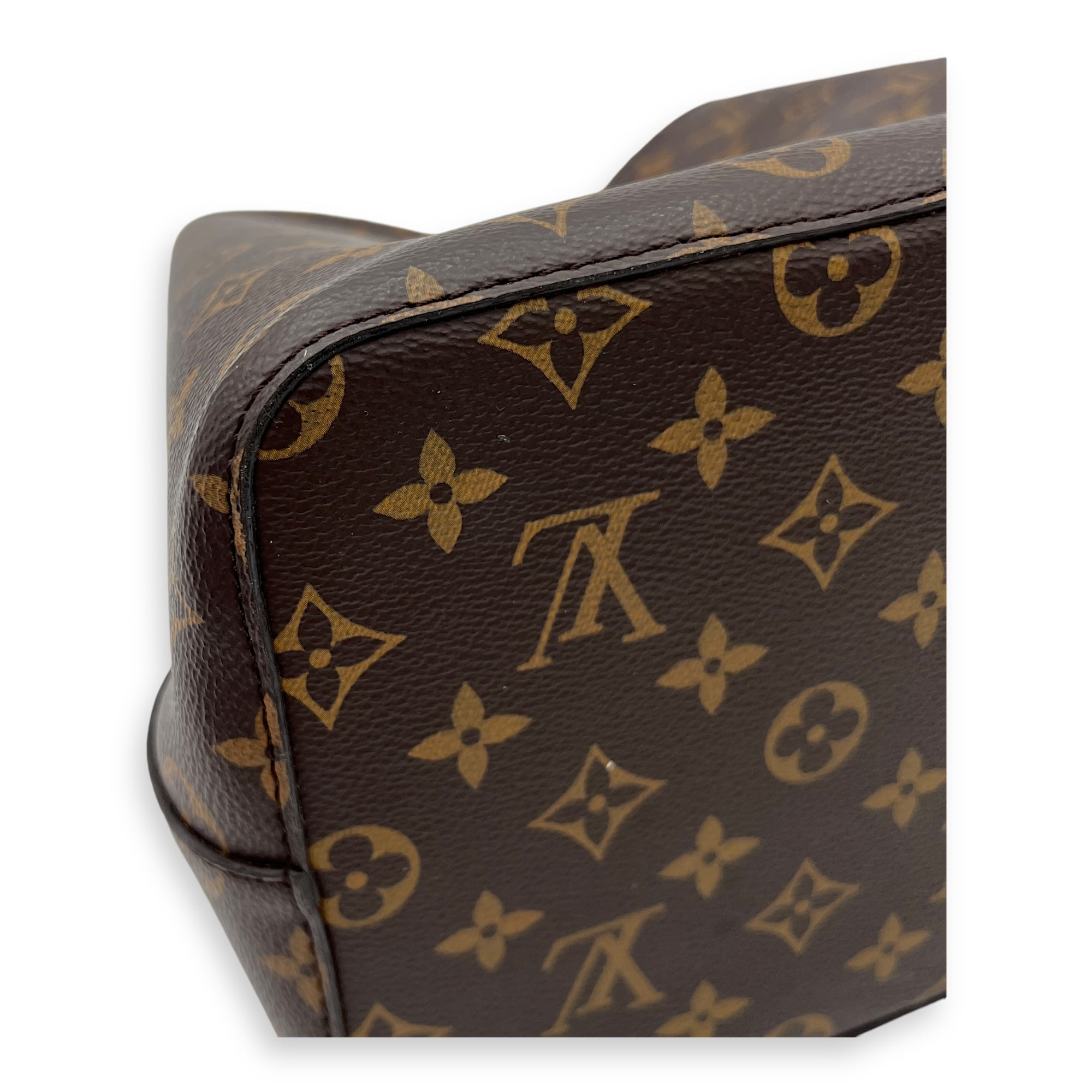 NeoNoe MM Brown Bucket Bag in Monogram Coated Canvas, Gold hardware - Image 16