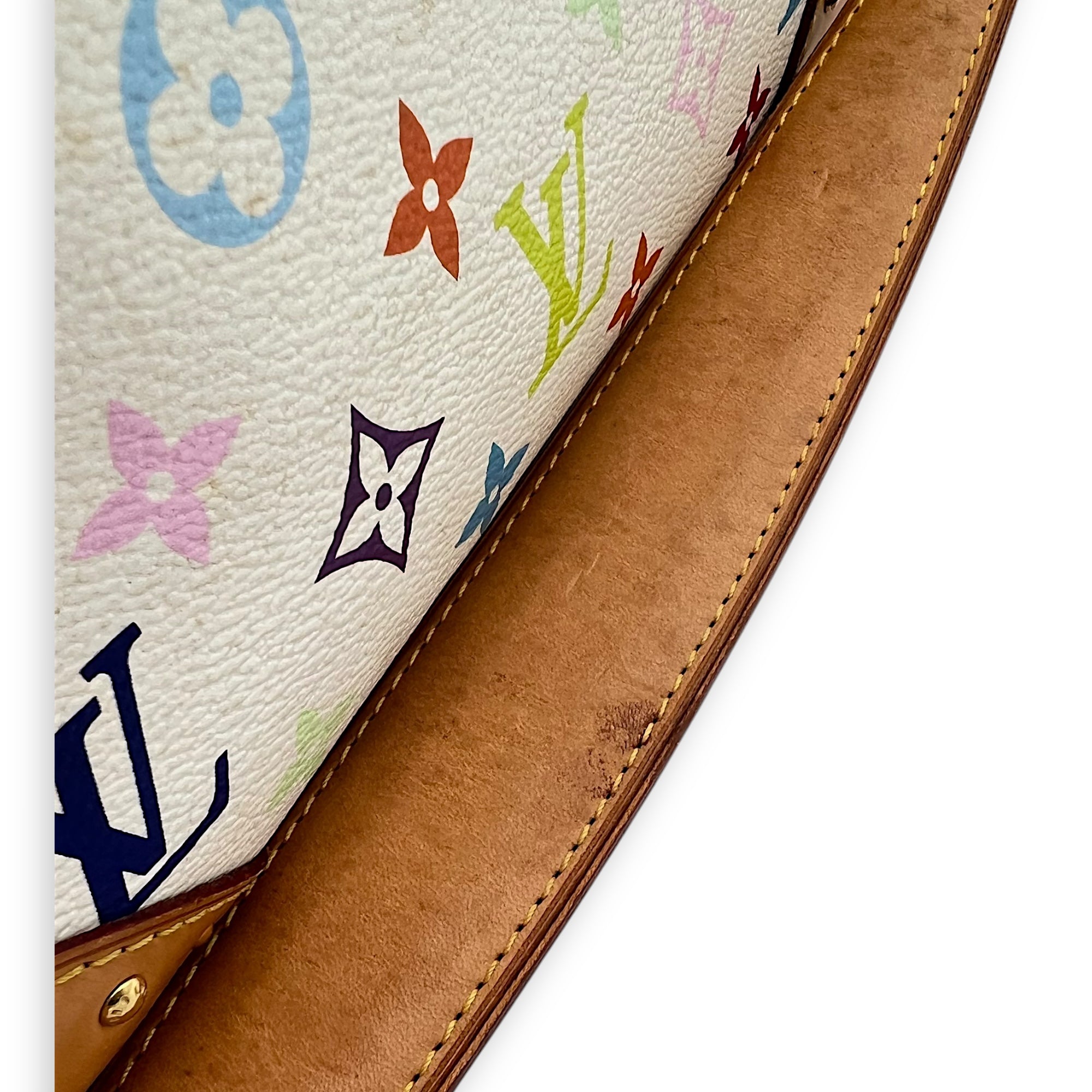 Takashi Murakami Beverly White Shoulder Bag in Coated Canvas, Gold hardware - Image 15