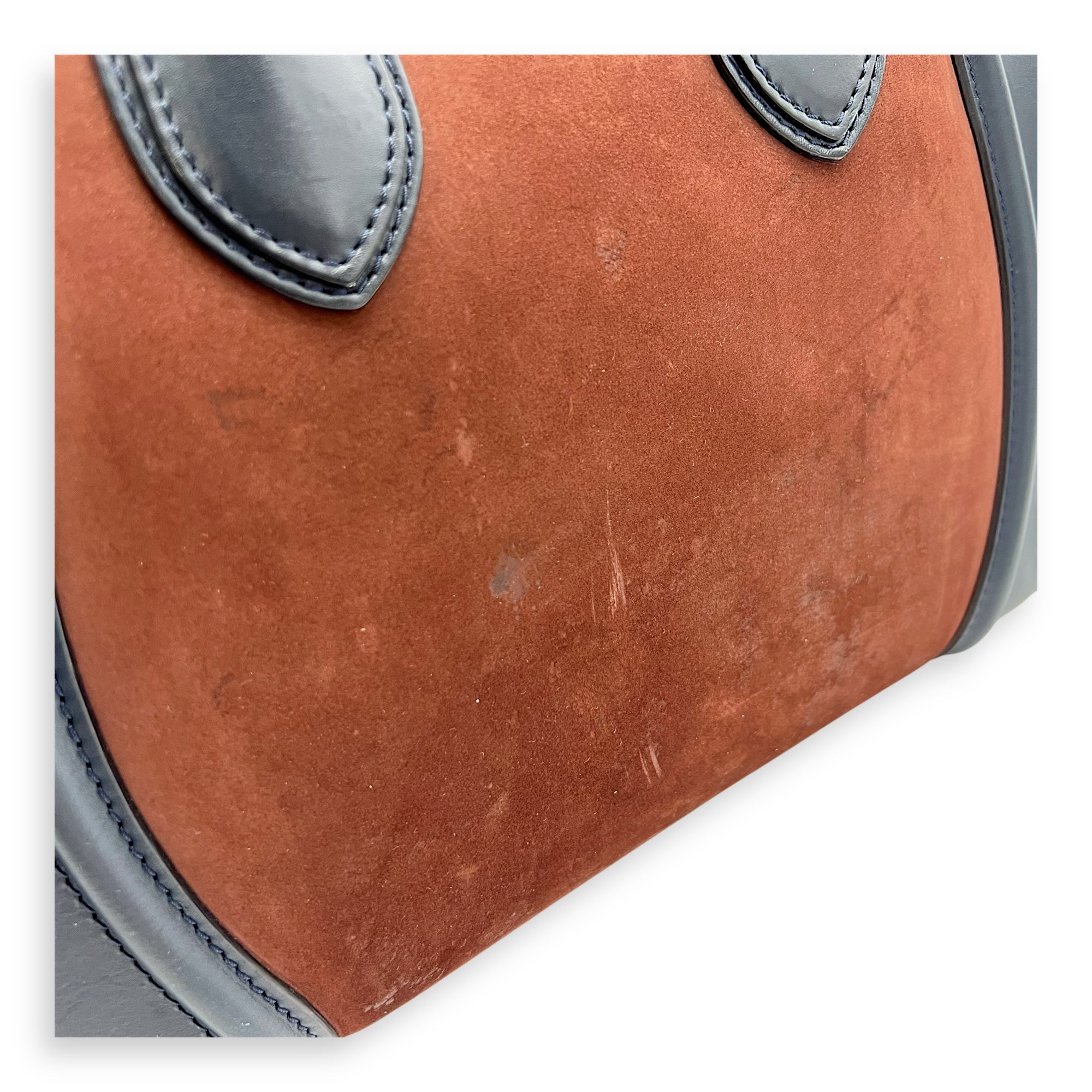 Luggage Mini Multi-colour Top Handle Bag in Suede Leather, Gold hardware - Image 11