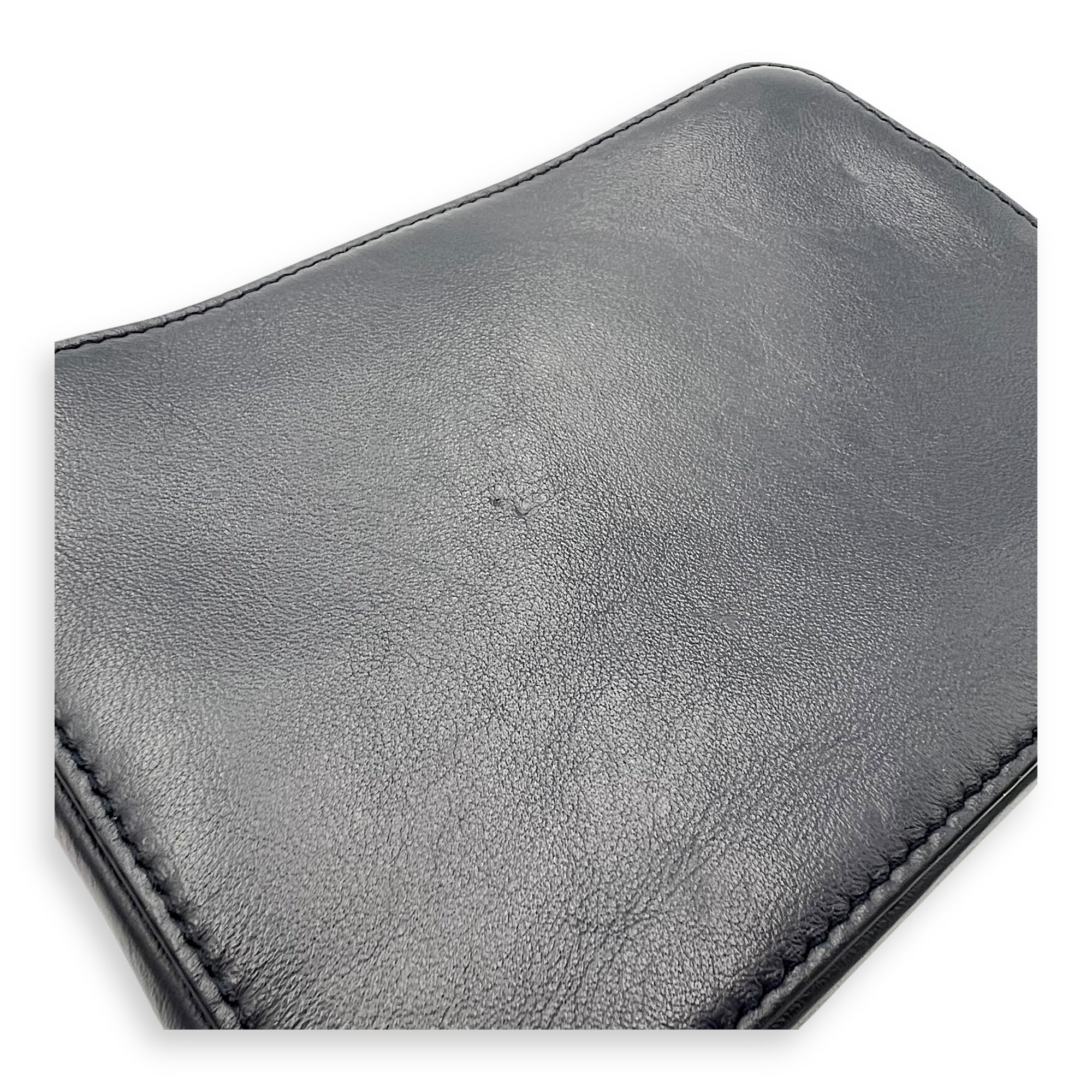 x Descente Double Zip Blue Crossbody Bag in Calfskin, Silver hardware - Image 14