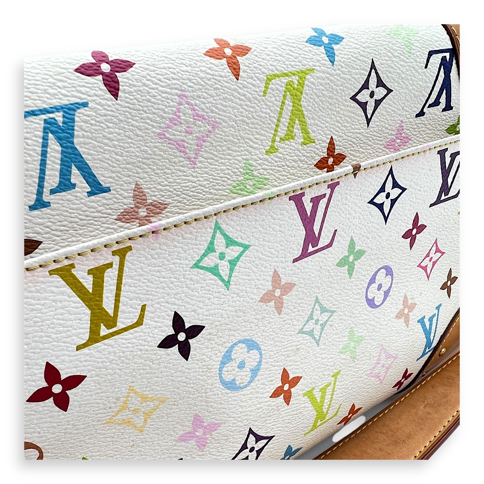 Takashi Murakami Beverly White Shoulder Bag in Coated Canvas, Gold hardware - Image 14