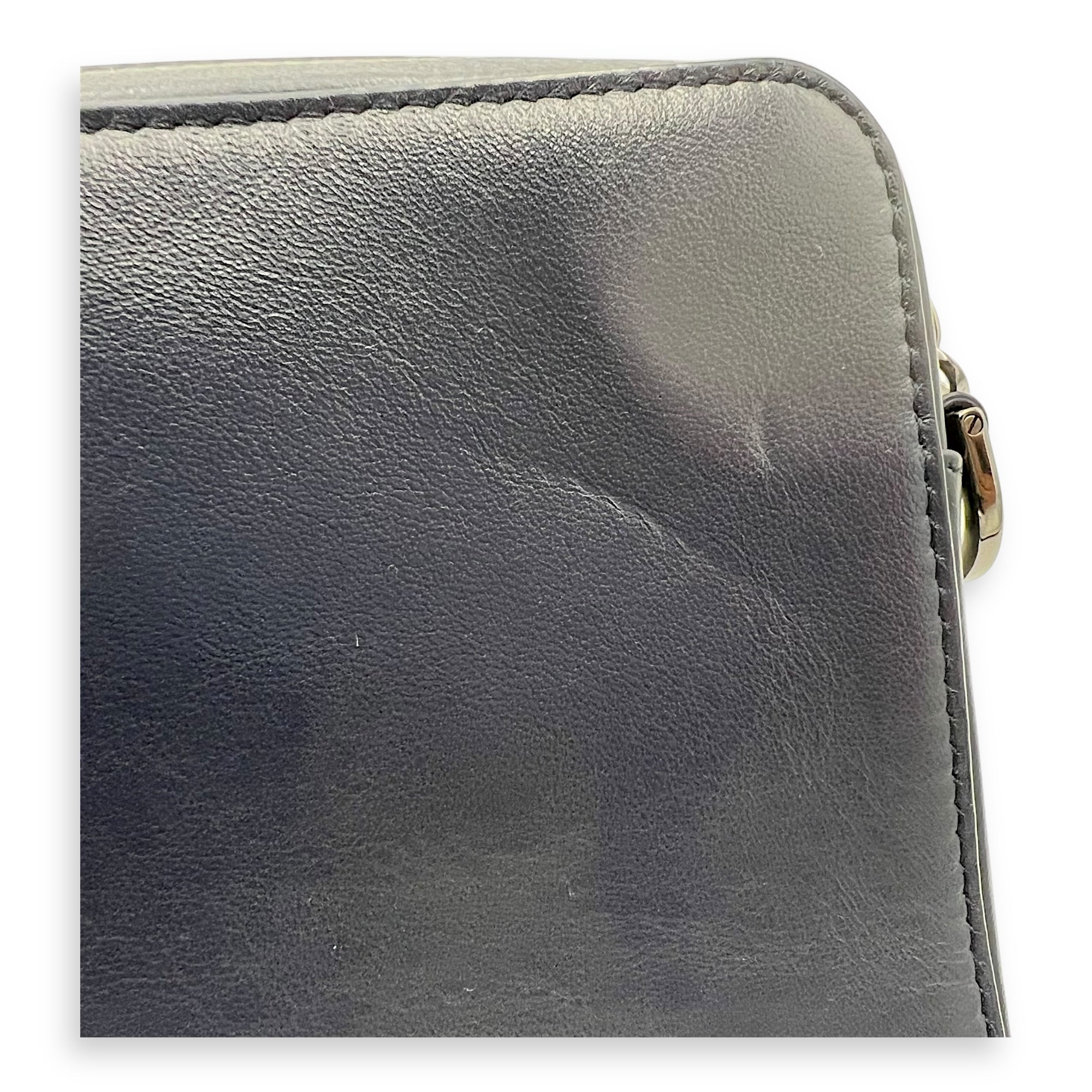 x Descente Double Zip Blue Crossbody Bag in Calfskin, Silver hardware - Image 15