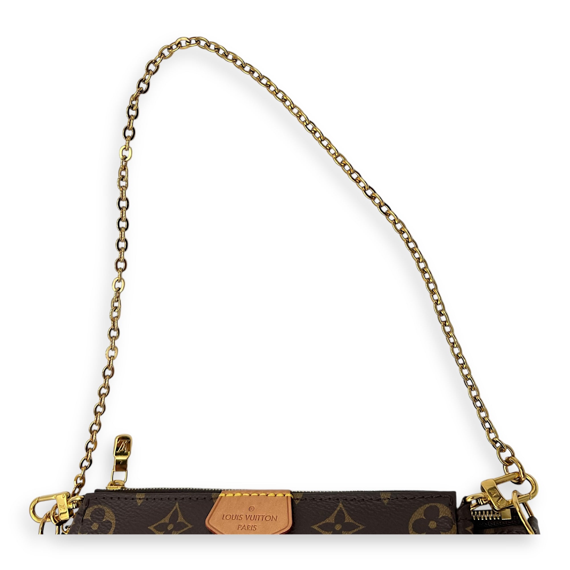 Multi-Pochette Accessoires Crossbody Bag Brown in Monogram Coated Canvas, Gold hardware - Image 14