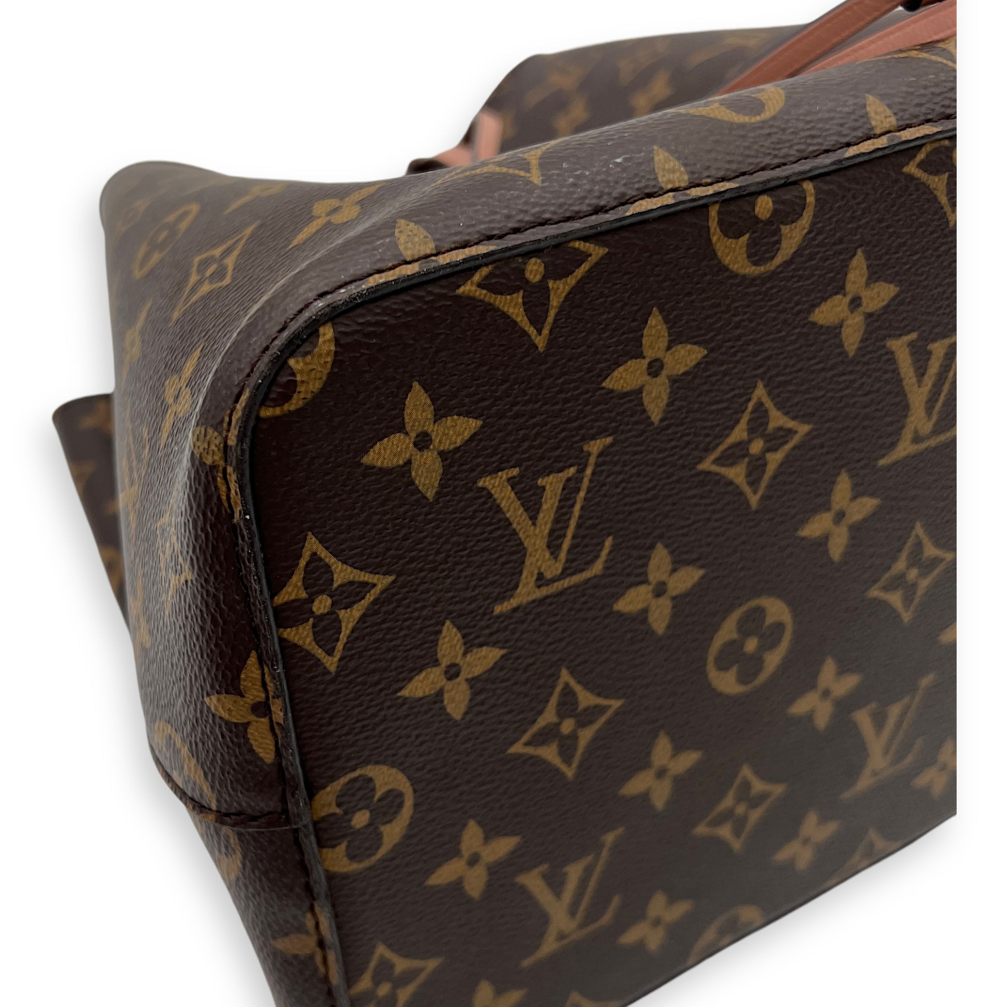 NeoNoe MM Brown Bucket Bag in Monogram Coated Canvas, Gold hardware - Image 14