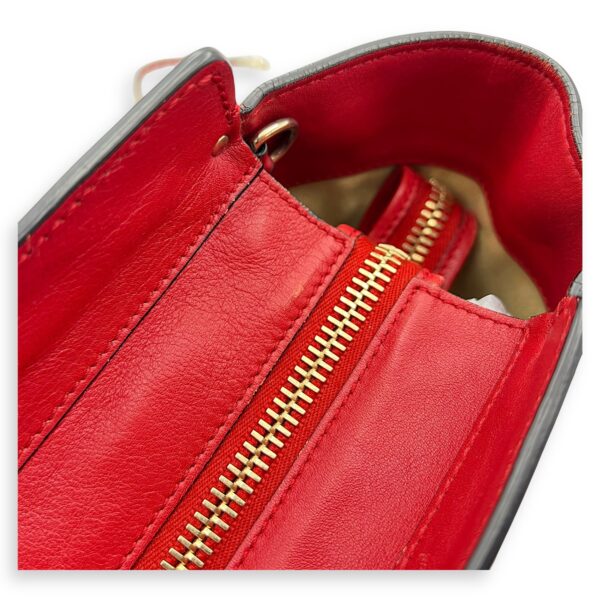 Rockstud Top Handle Bag Red in Calfskin, Gold hardware - Image 16