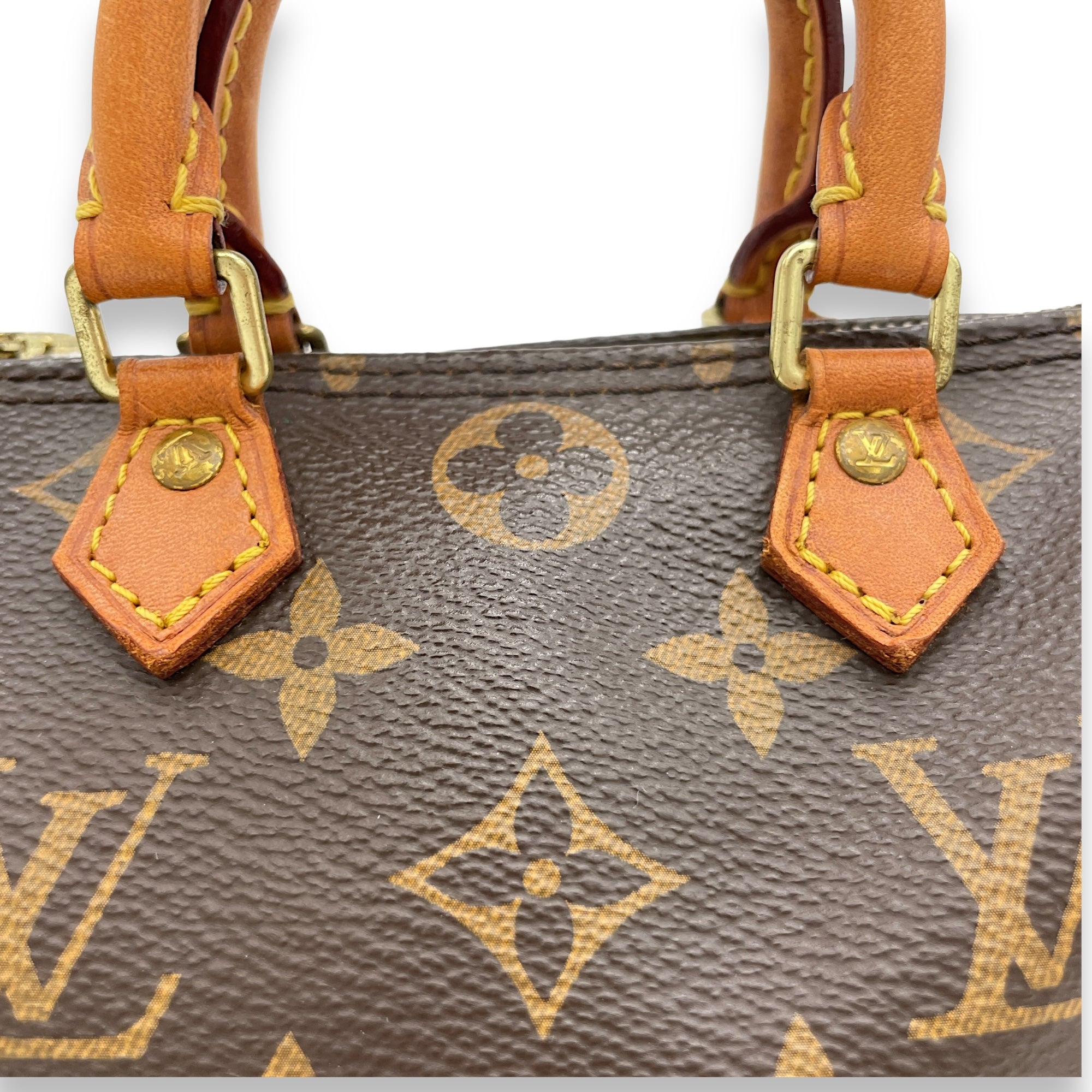 Speedy Bandouliere Top Handle Bag Nano Brown in Monogram Coated Canvas, Gold hardware - Image 6