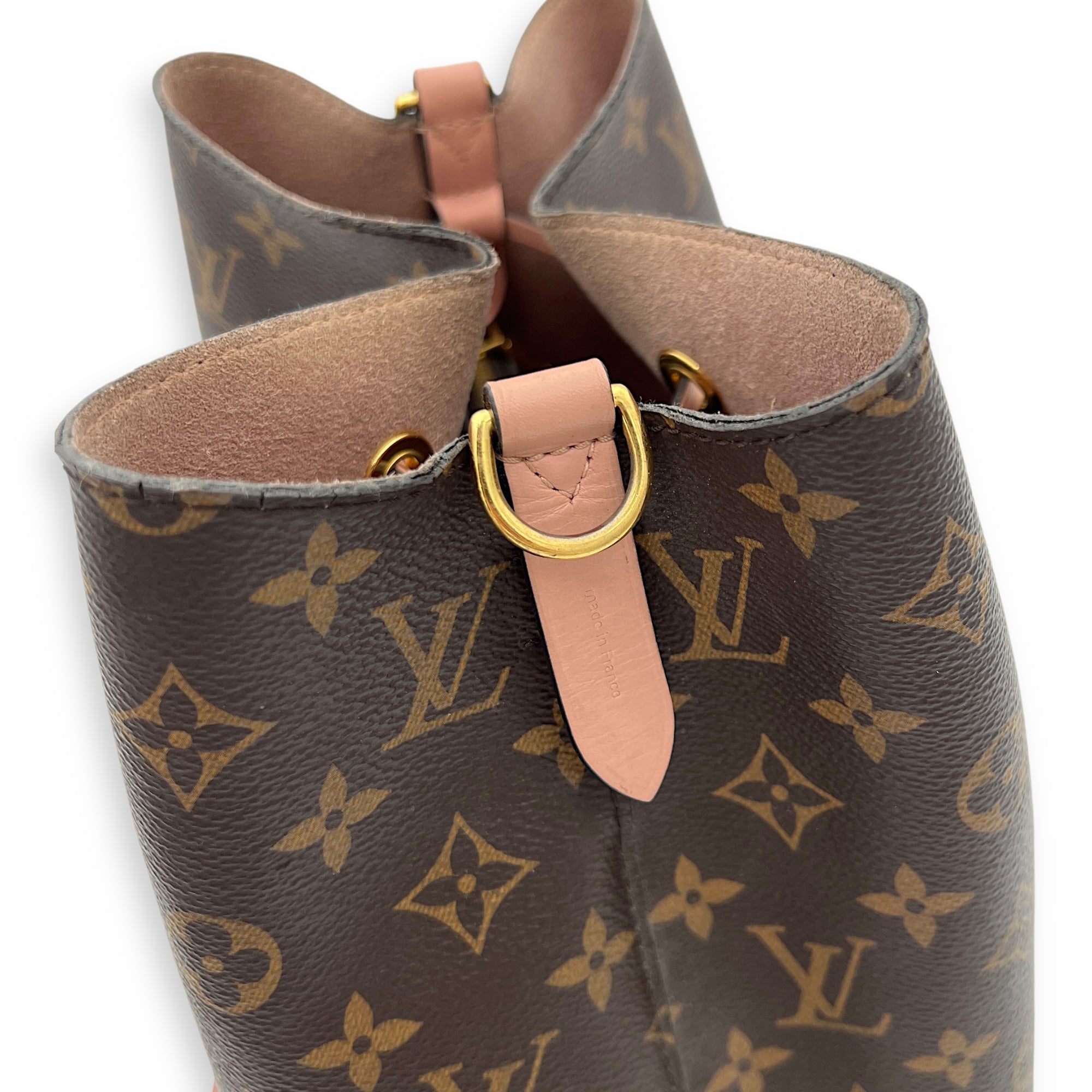 NeoNoe MM Brown Bucket Bag in Monogram Coated Canvas, Gold hardware - Image 12