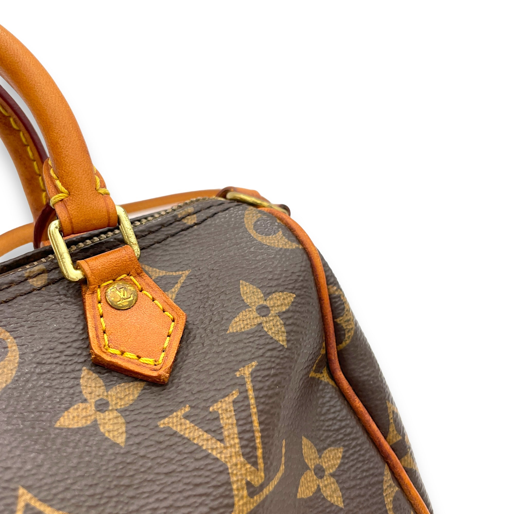 Speedy Bandouliere Top Handle Bag Nano Brown in Monogram Coated Canvas, Gold hardware - Image 8
