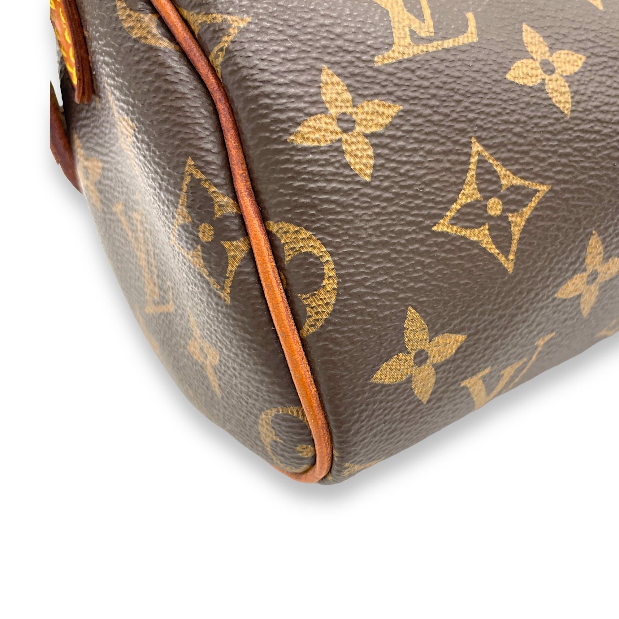Speedy Bandouliere Top Handle Bag Nano Brown in Monogram Coated Canvas, Gold hardware - Image 9