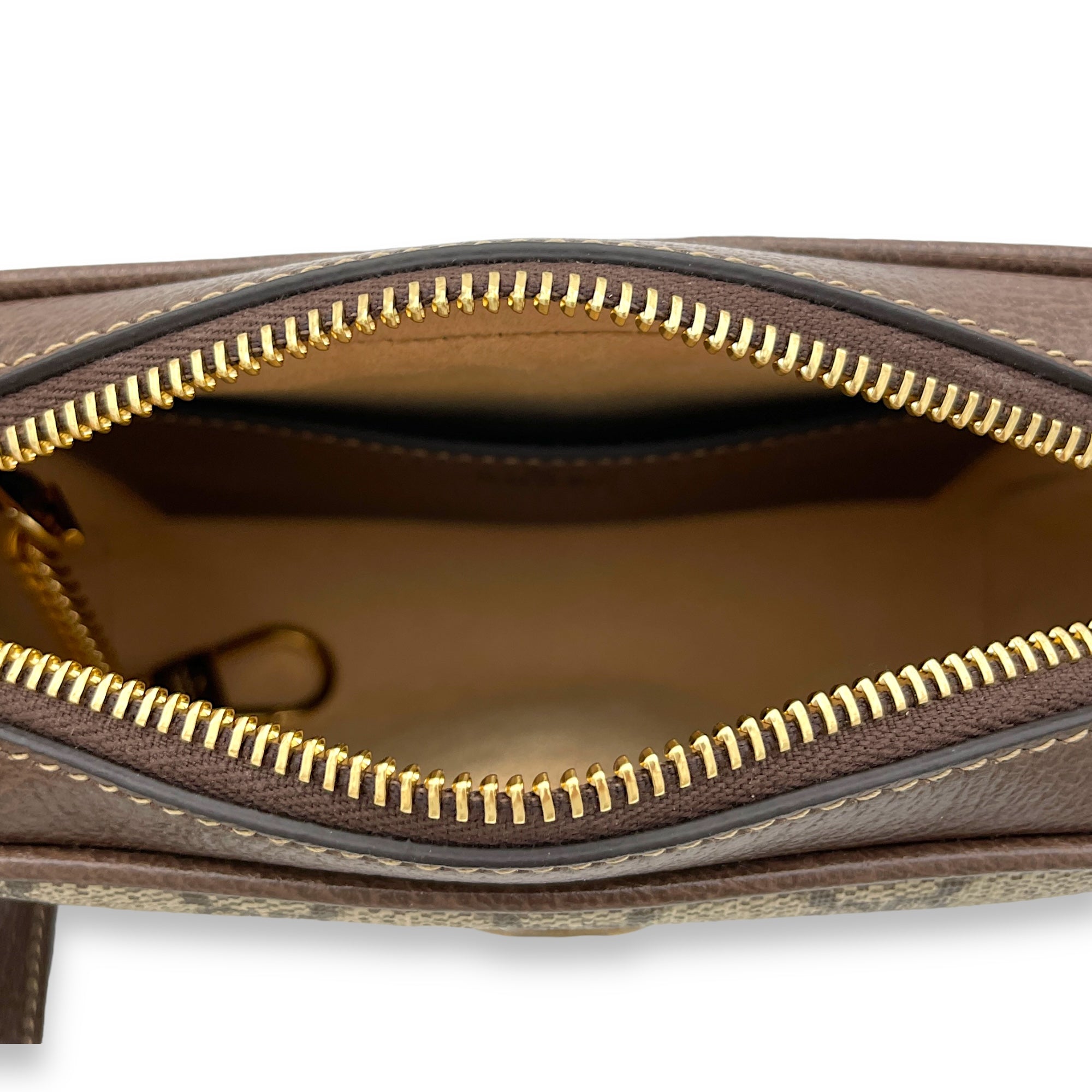 GG Supreme Web Ophidia Brown Crossbody Bag in Monogram Coated Canvas, Gold hardware - Image 11