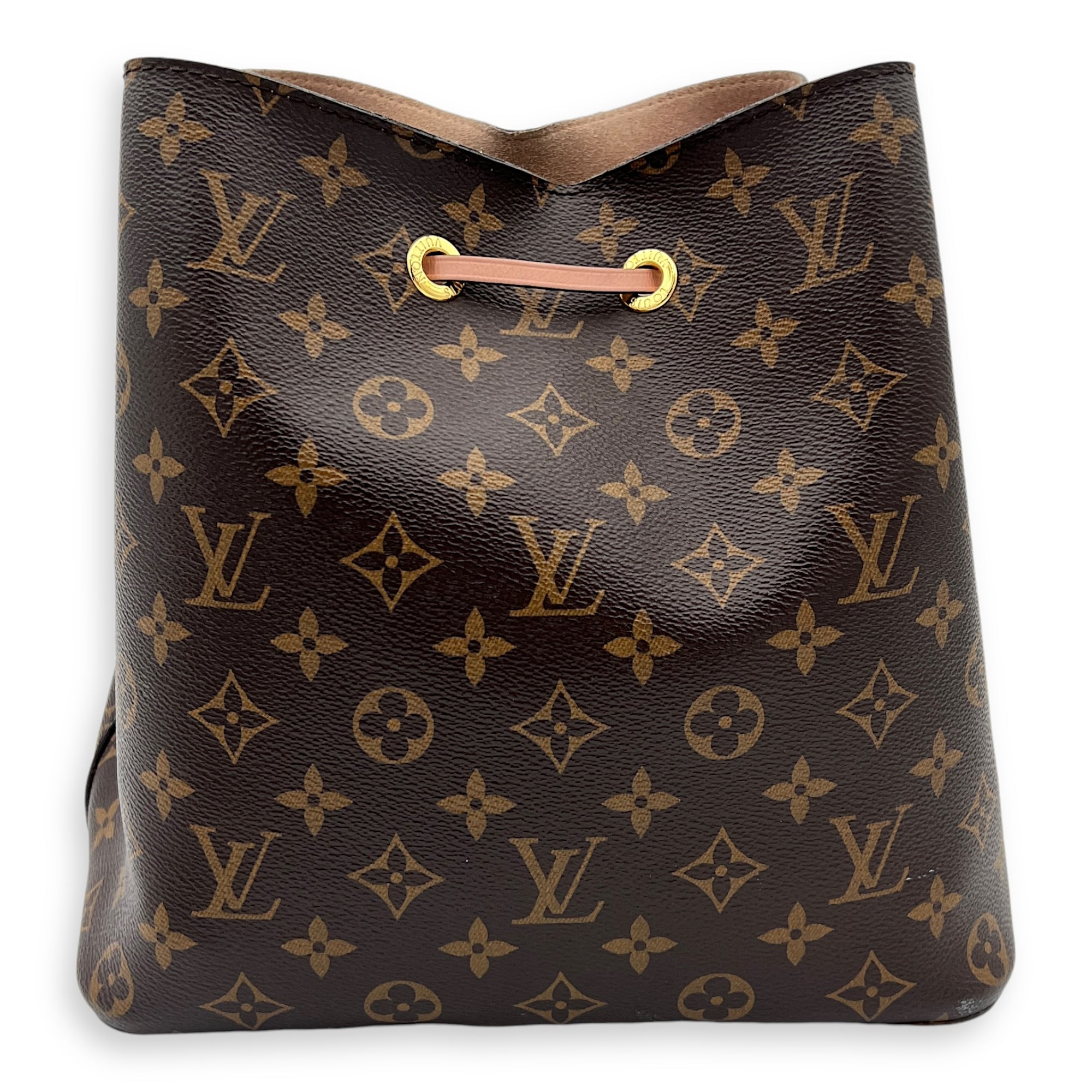 NeoNoe MM Brown Bucket Bag in Monogram Coated Canvas, Gold hardware - Image 2