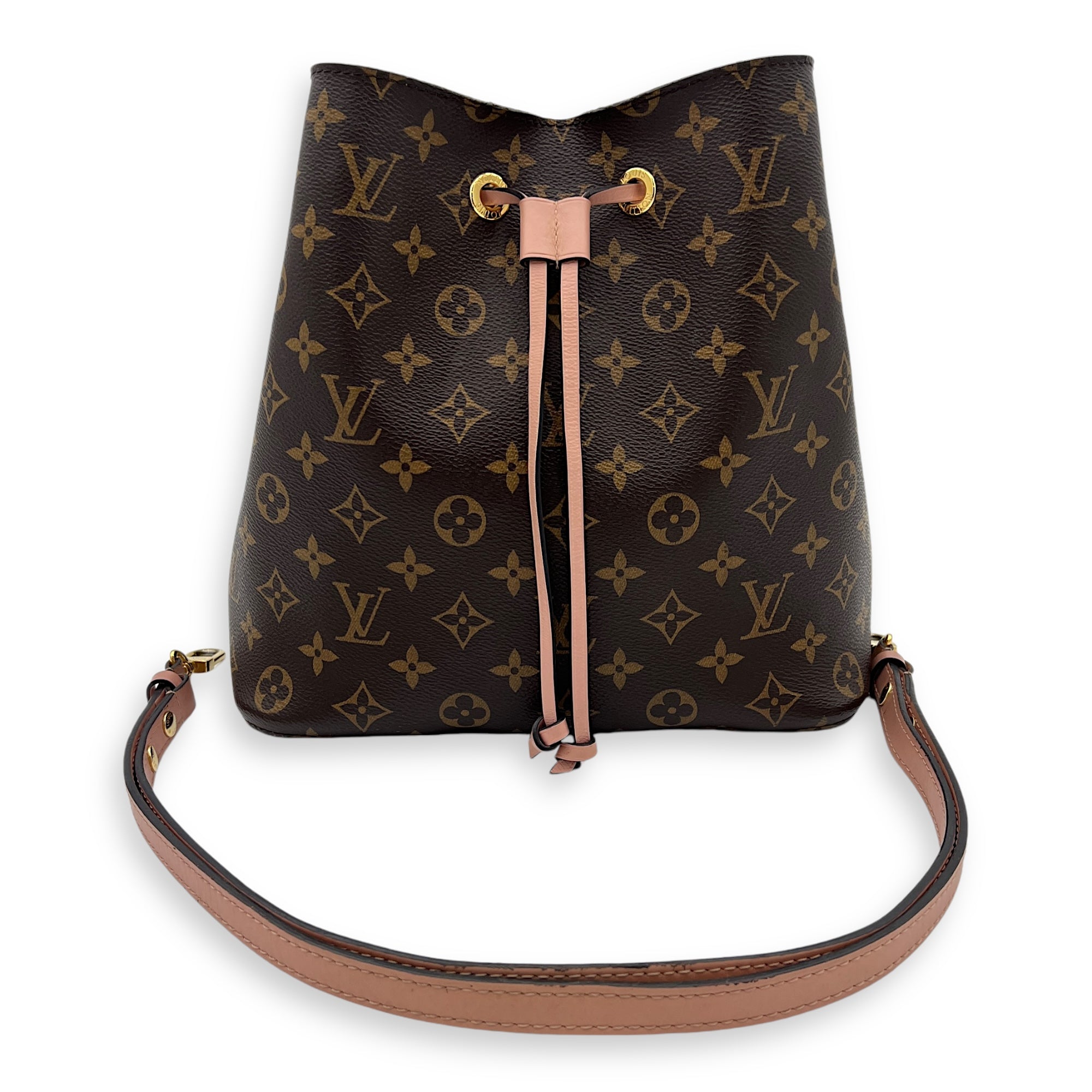NeoNoe MM Brown Bucket Bag in Monogram Coated Canvas, Gold hardware - Image 18