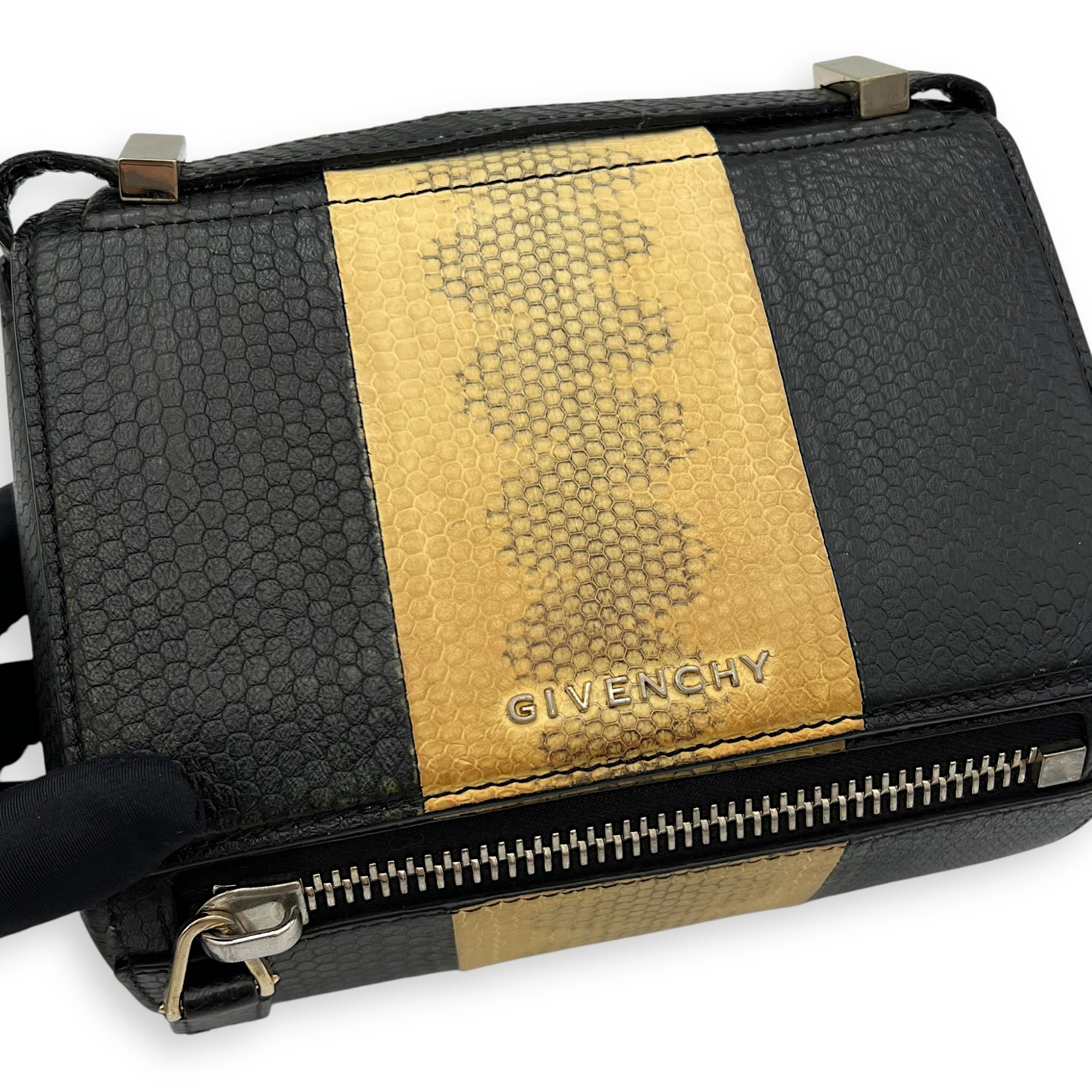 Pandora Box Crossbody Bag Multi-colour in Python Leather, Silver hardware - Image 7