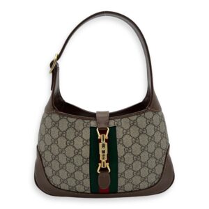 Jackie 1961 Shoulder Bag Brown in Monogram Coated Canvas, Gold hardware