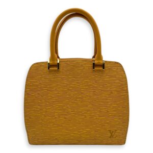 Pont Neuf Top Handle Bag Yellow in Epi Leather, Gold hardware