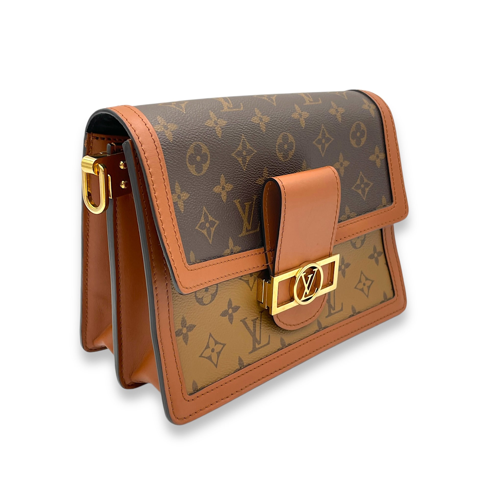 Reverse Dauphine MM Shoulder bag in Coated canvas, Gold Hardware - Image 3