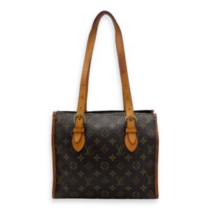 Popincourt Tote Bag Brown in Monogram Coated Canvas, Gold hardware