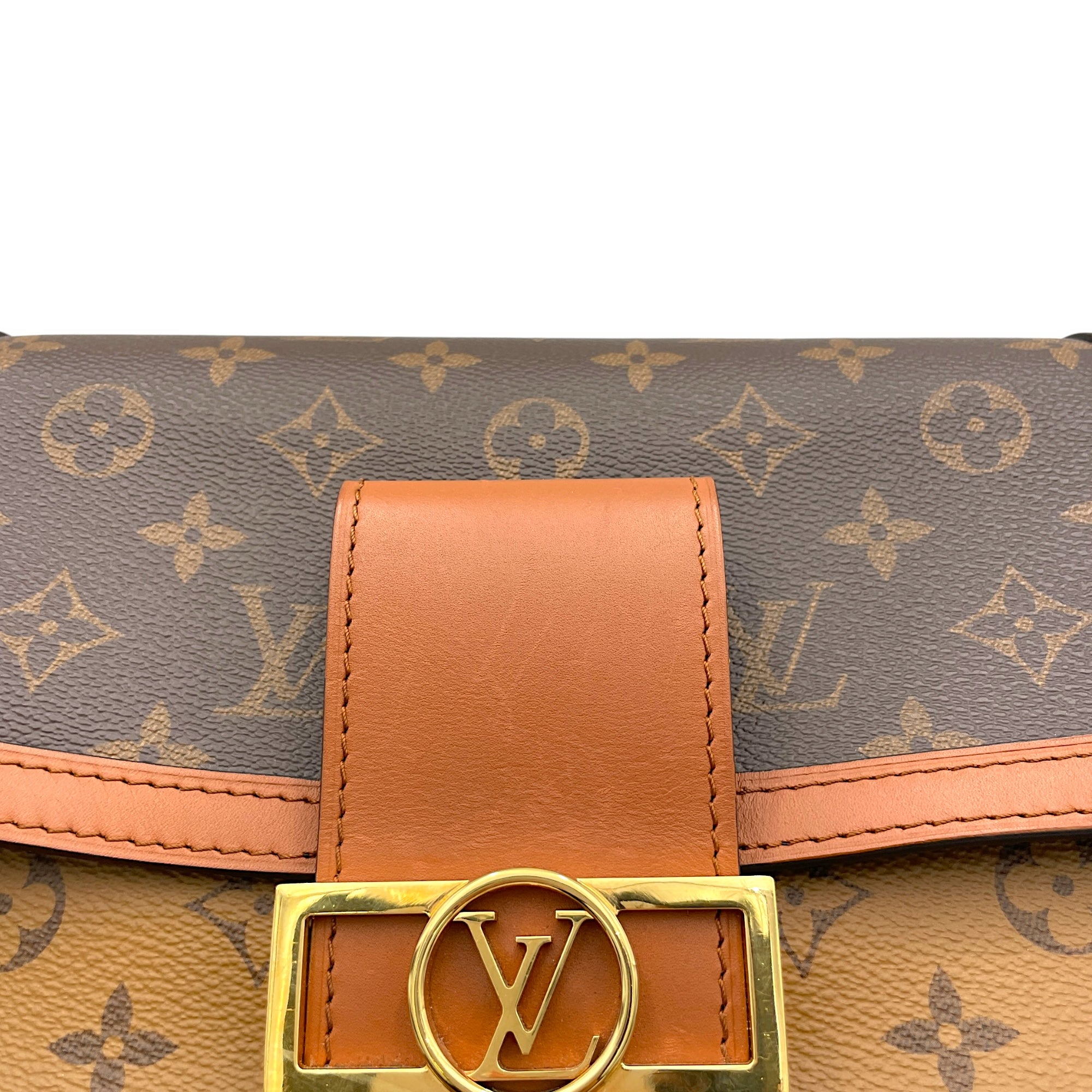 Reverse Dauphine MM Shoulder bag in Coated canvas, Gold Hardware - Image 7