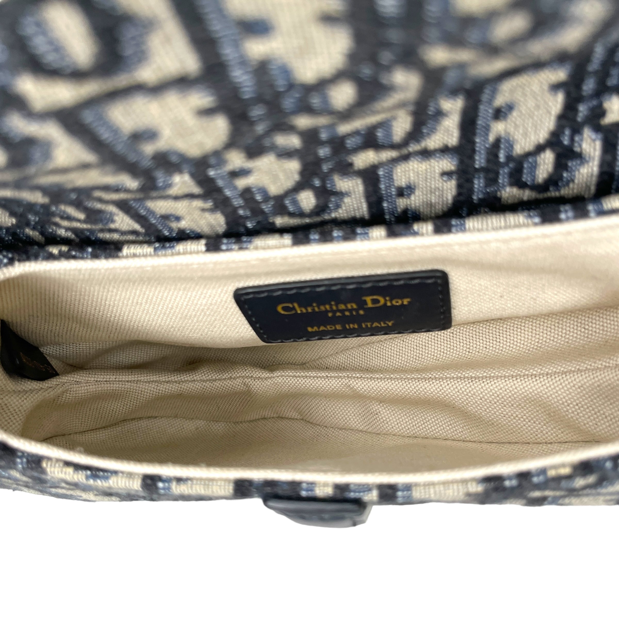Saddle Mini Blue Top Handle Bag in Jacquard, Gold hardware - Image 11