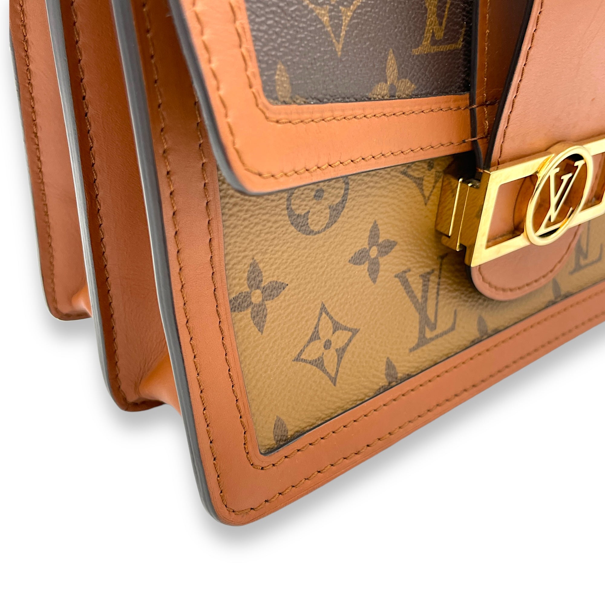 Reverse Dauphine MM Shoulder bag in Coated canvas, Gold Hardware - Image 10