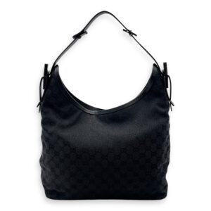 Others Shoulder Bag Black in Jacquard, Silver hardware