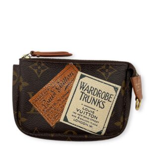 Pochette Pouch Mini Brown in Monogram Coated Canvas, Gold hardware