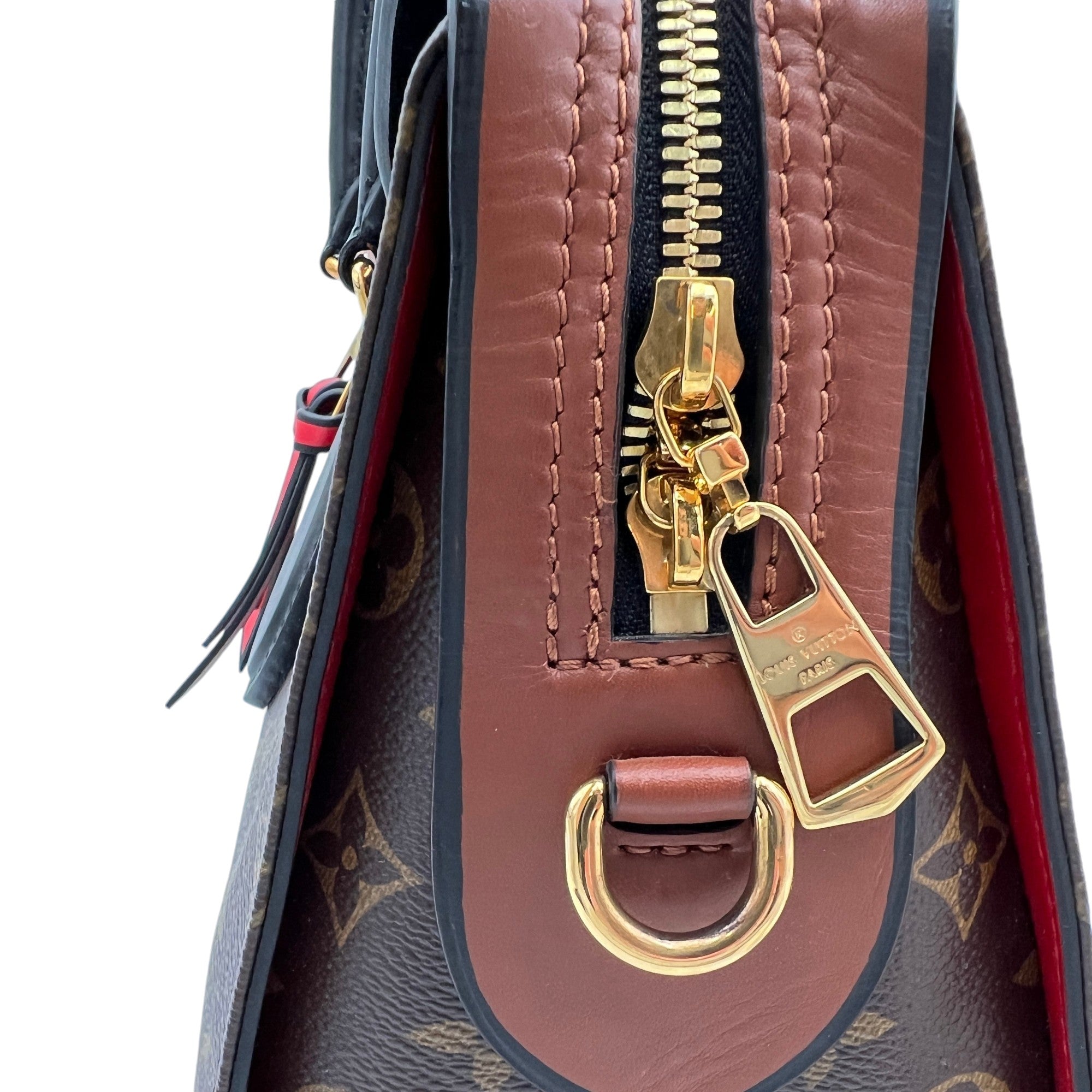 Tuileries Besace Brown Top Handle Bag in Monogram Coated Canvas, Gold hardware - Image 6