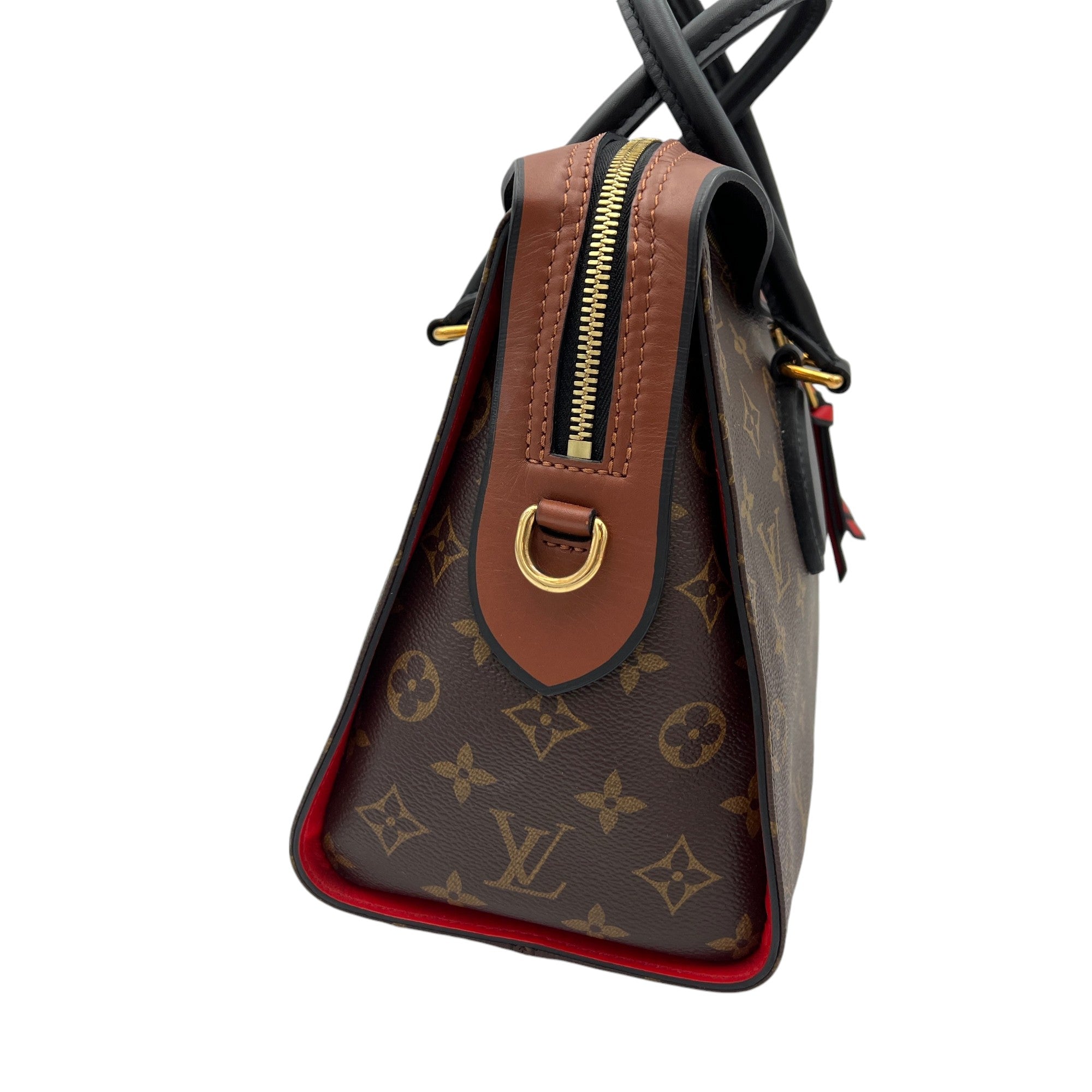 Tuileries Besace Brown Top Handle Bag in Monogram Coated Canvas, Gold hardware - Image 3