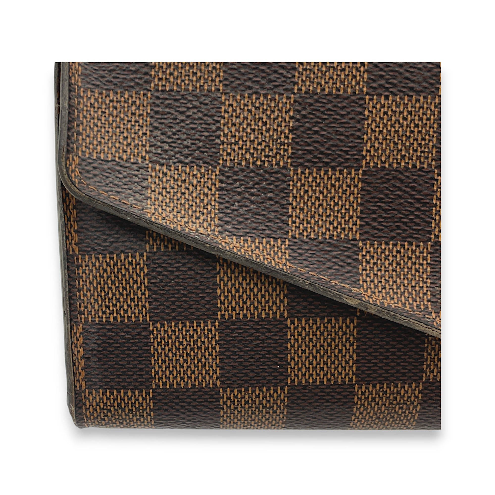 Sarah Long Brown Wallet in Coated Canvas, Gold hardware - Image 10