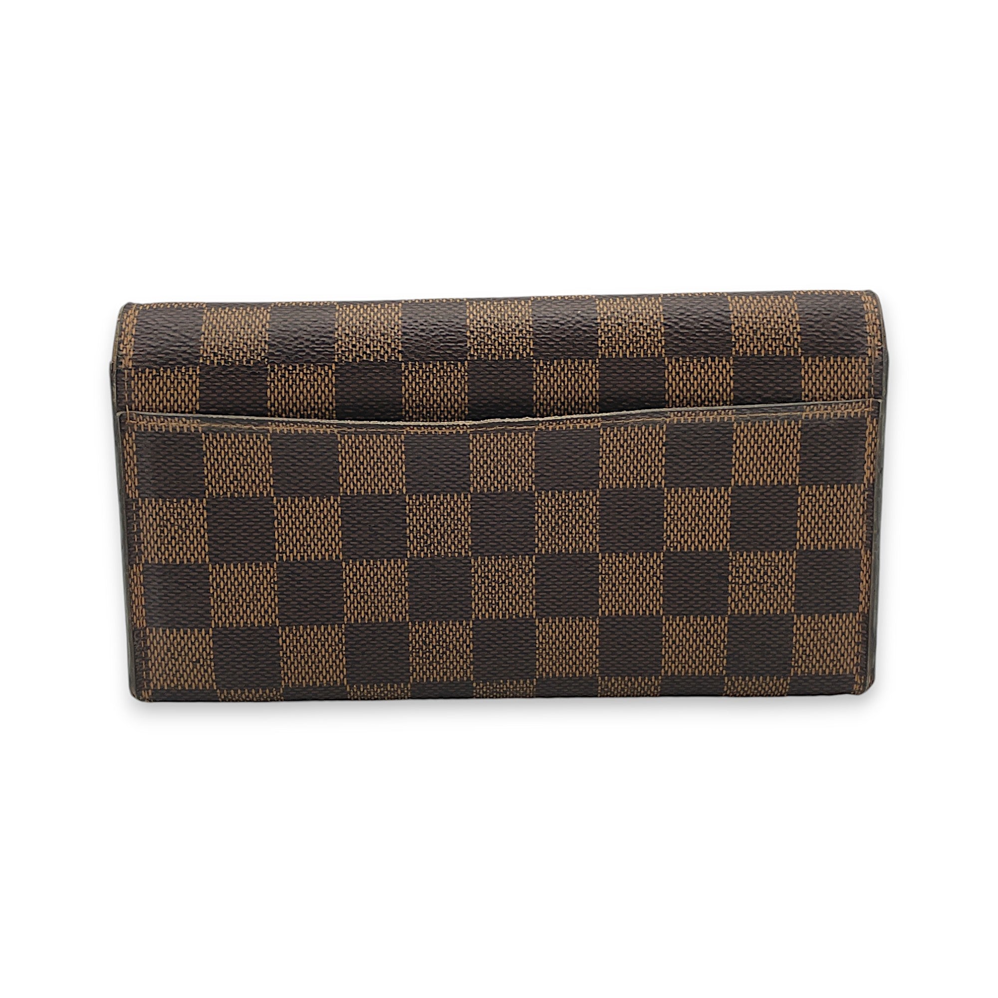 Sarah Long Brown Wallet in Coated Canvas, Gold hardware - Image 2